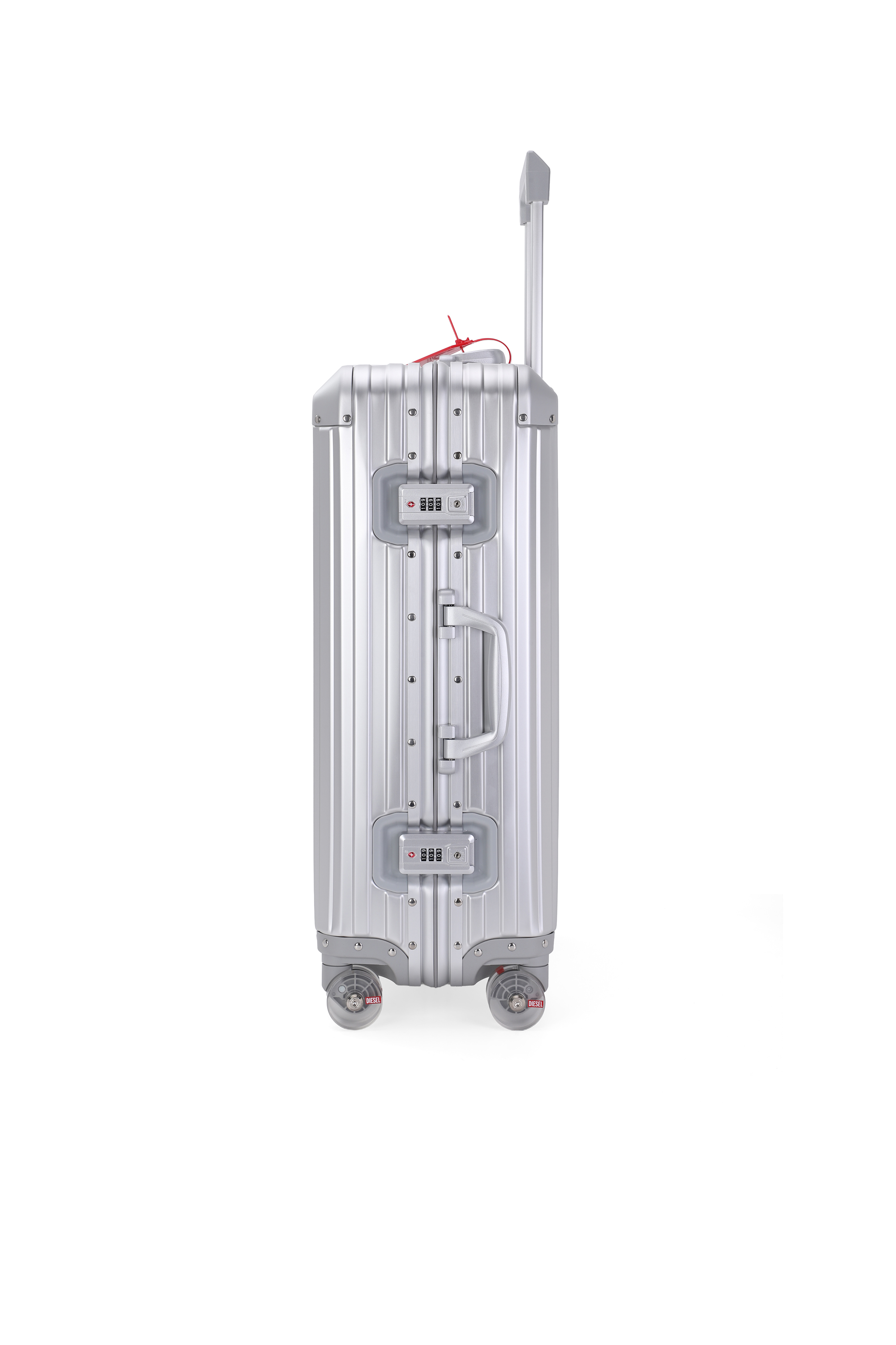 Diesel - DIESEL ALUMINUM TROLLEY- DSL002, Unisex's Aluminum Carry-On Luggage 24" in シルバー - 3