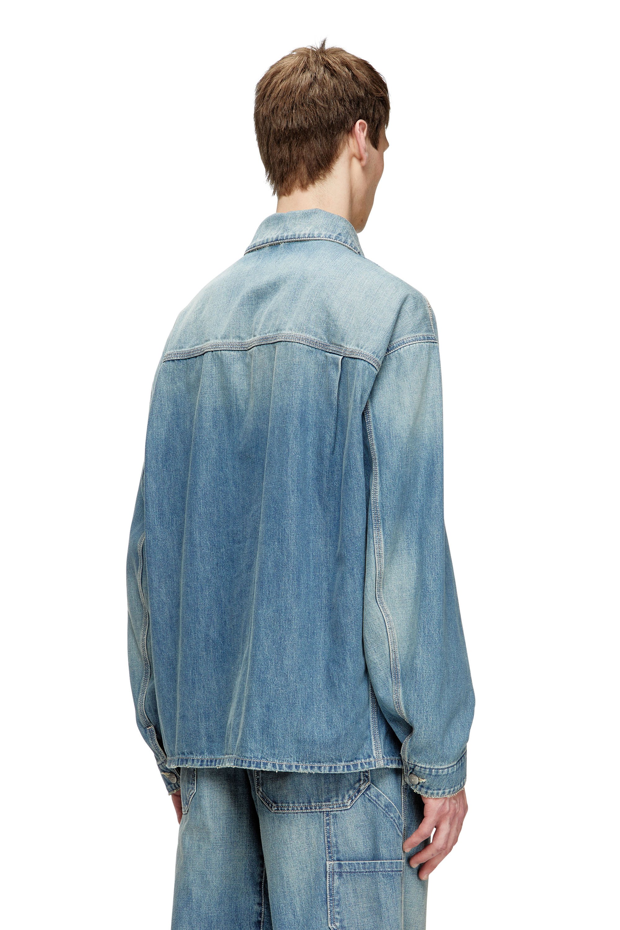 Diesel - D-STACK-U, Unisex's Utility-style denim jacket in ミディアムブルー - 4