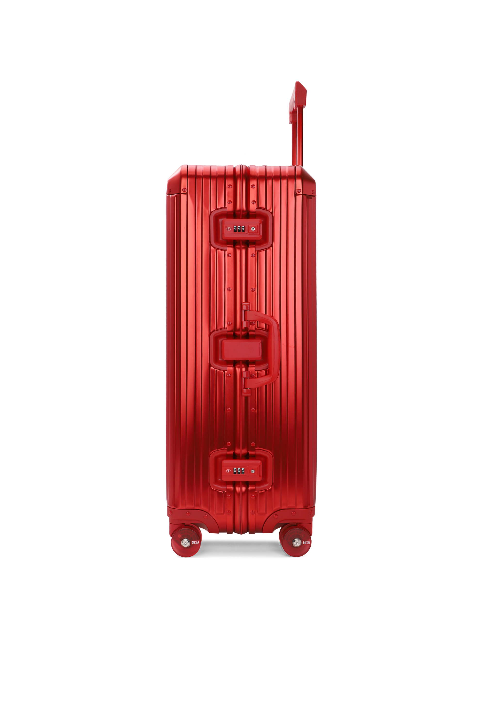 Diesel - DIESEL ALUMINUM TROLLEY- DSL002, Unisex's Aluminum suitcase size L in レッド - 3