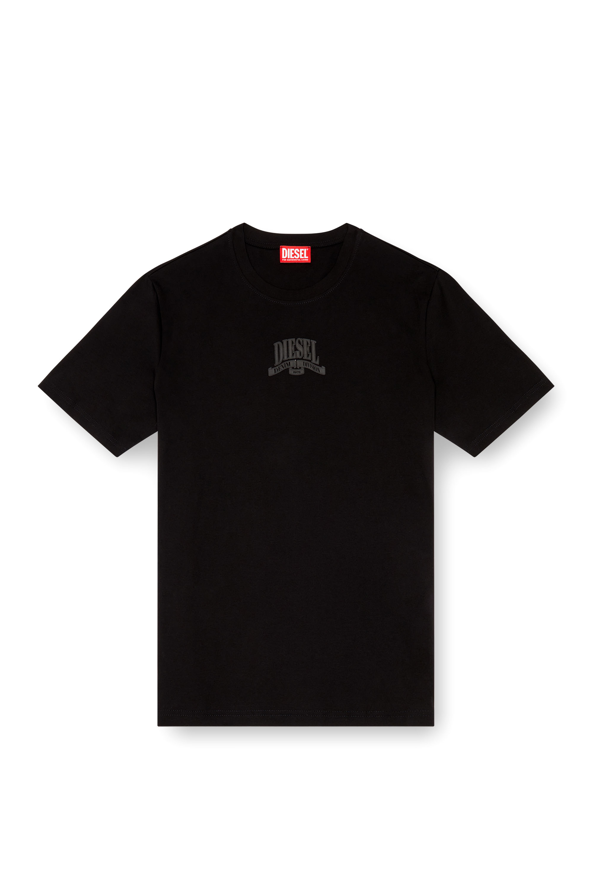 Diesel - T-MADJUST-K1, Male's Interlock T-shirt with tonal Diesel print in ブラック - 3