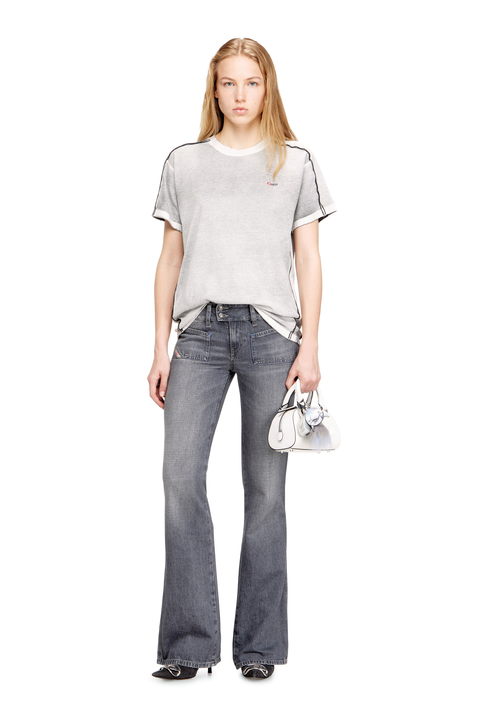 Diesel - T-IMY, Female's Tシャツ in ライトグレー - 1