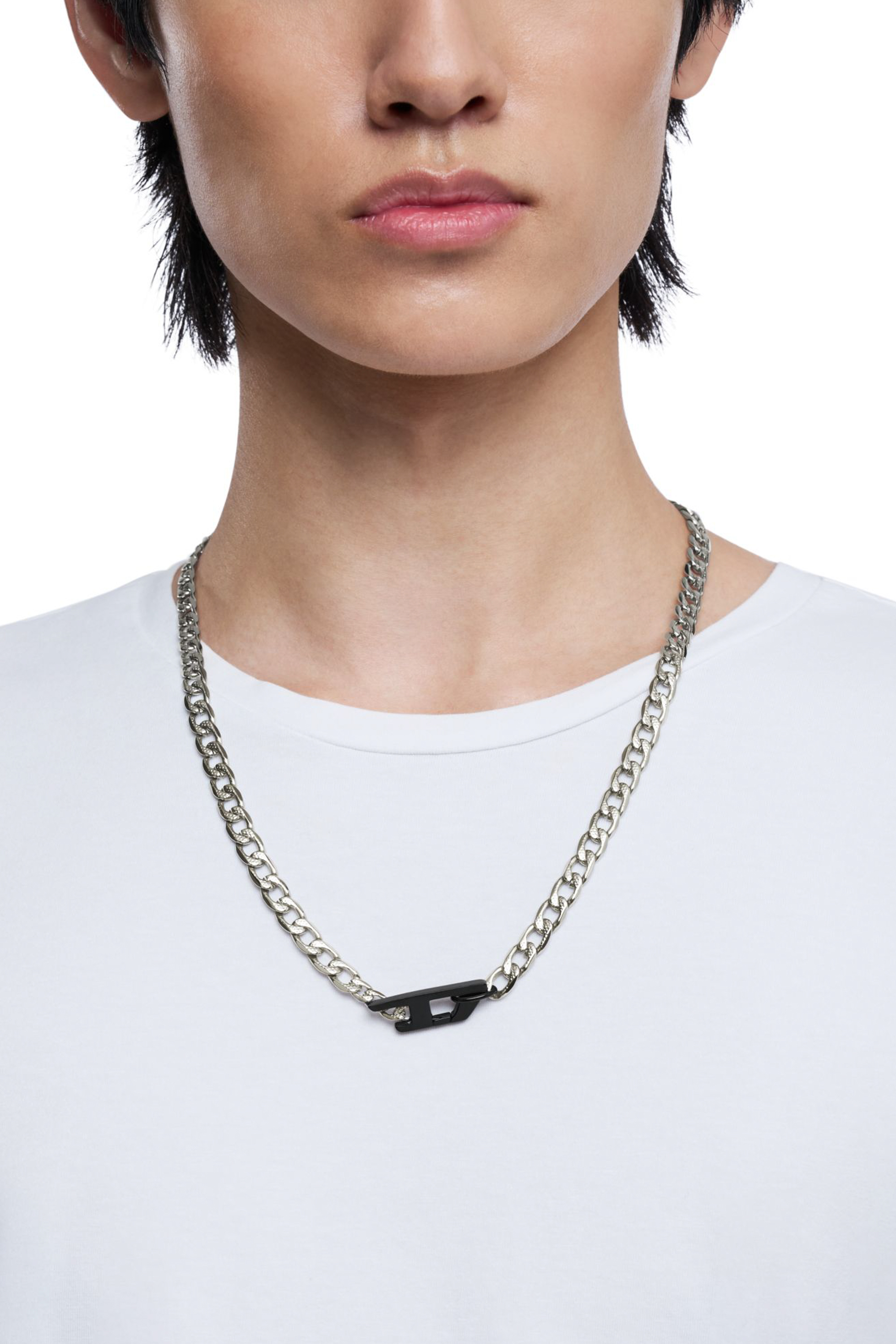 Diesel - DX1636931 JEWELLERY, Unisex's Two-tone stainless steel chain necklace in シルバー/ブラック - 4