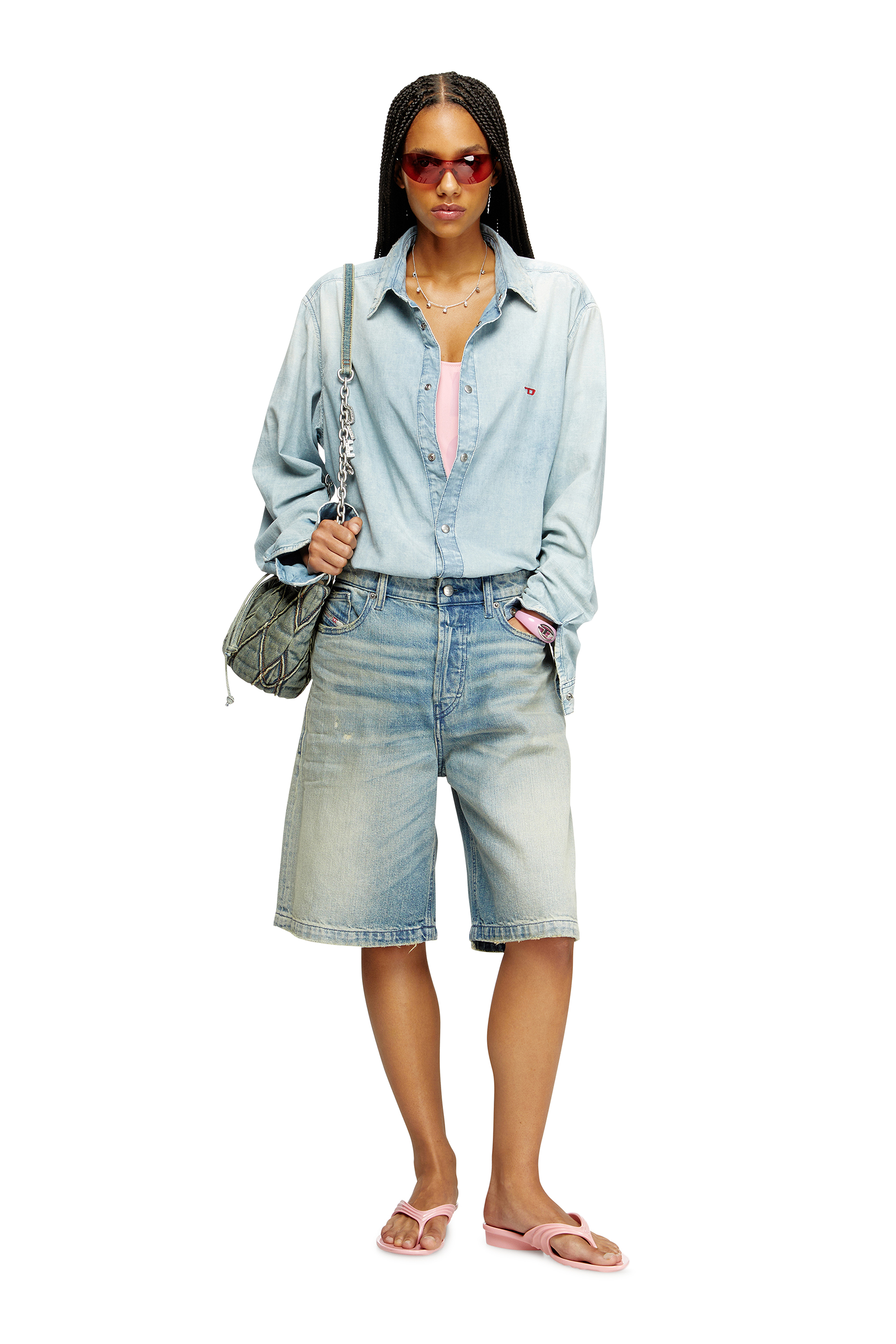 Diesel - MELISSA QUANTUM THONG, Female's Sculptural flip-flops in Melflex® in ピンク / ホワイト - 2