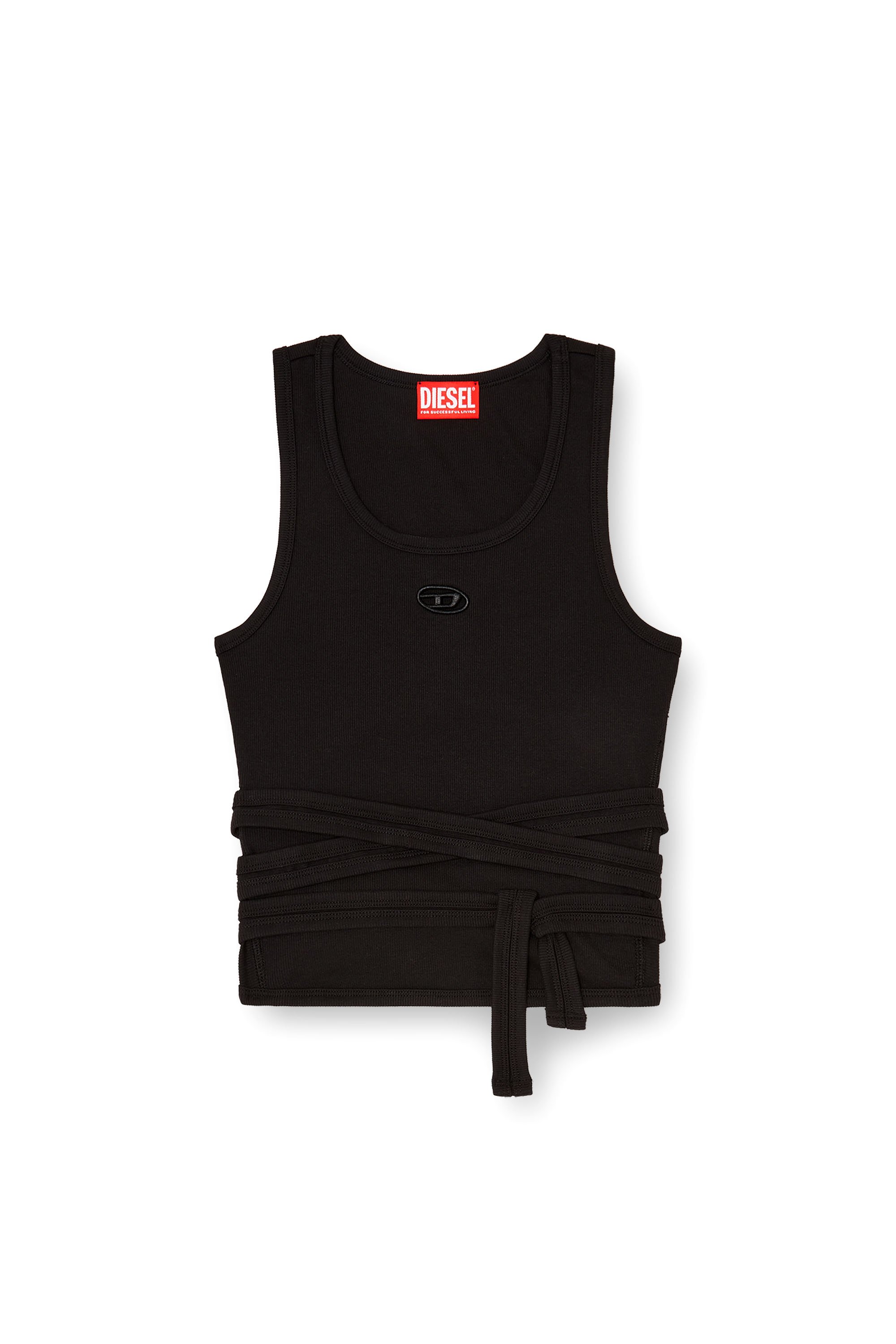 Diesel - T-ANKY-TAIL-S1, Female's Crop top with wrap-around design in ブラック - 3