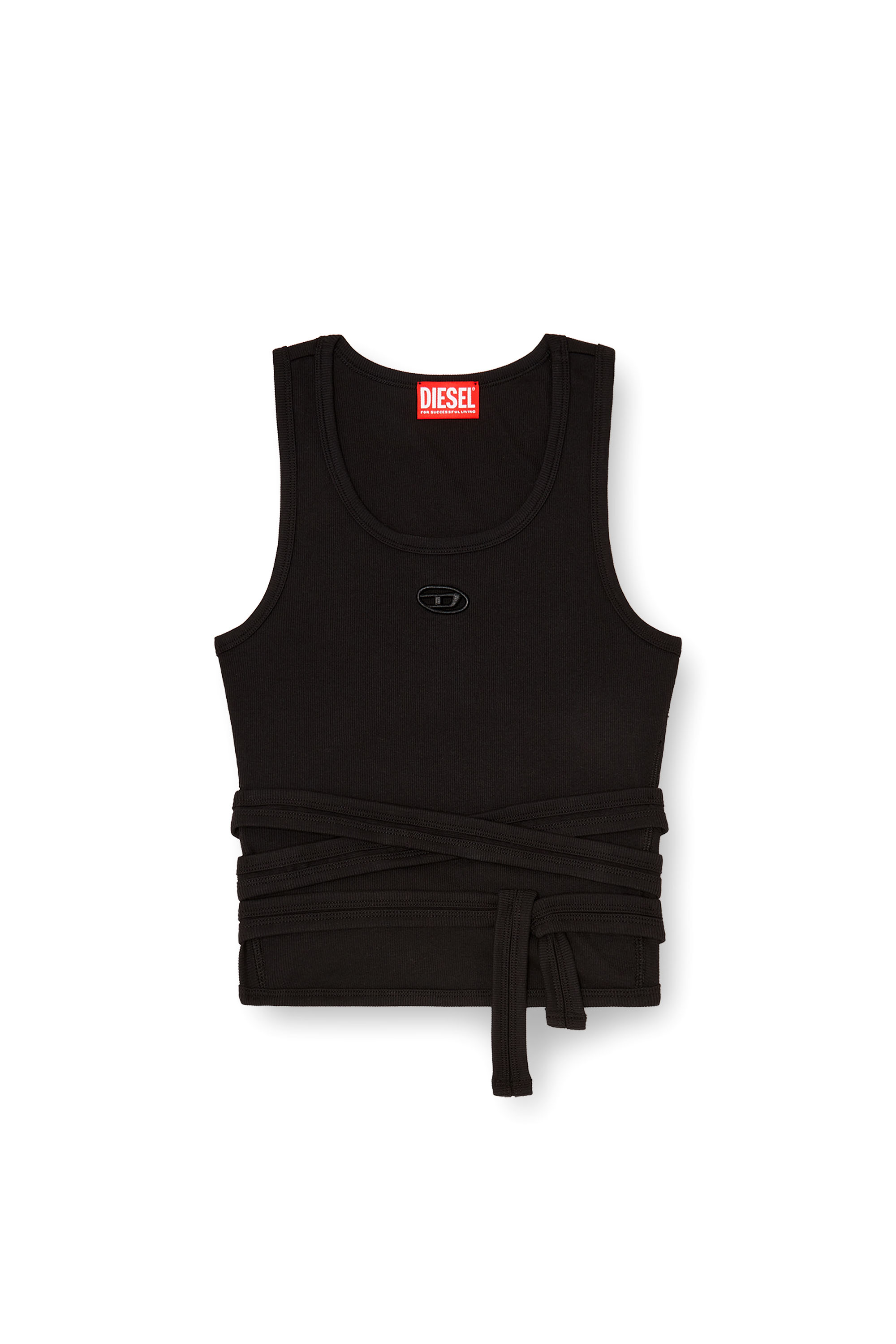 Diesel - T-ANKY-TAIL-S1, Female's Crop top with wrap-around design in ブラック - 2