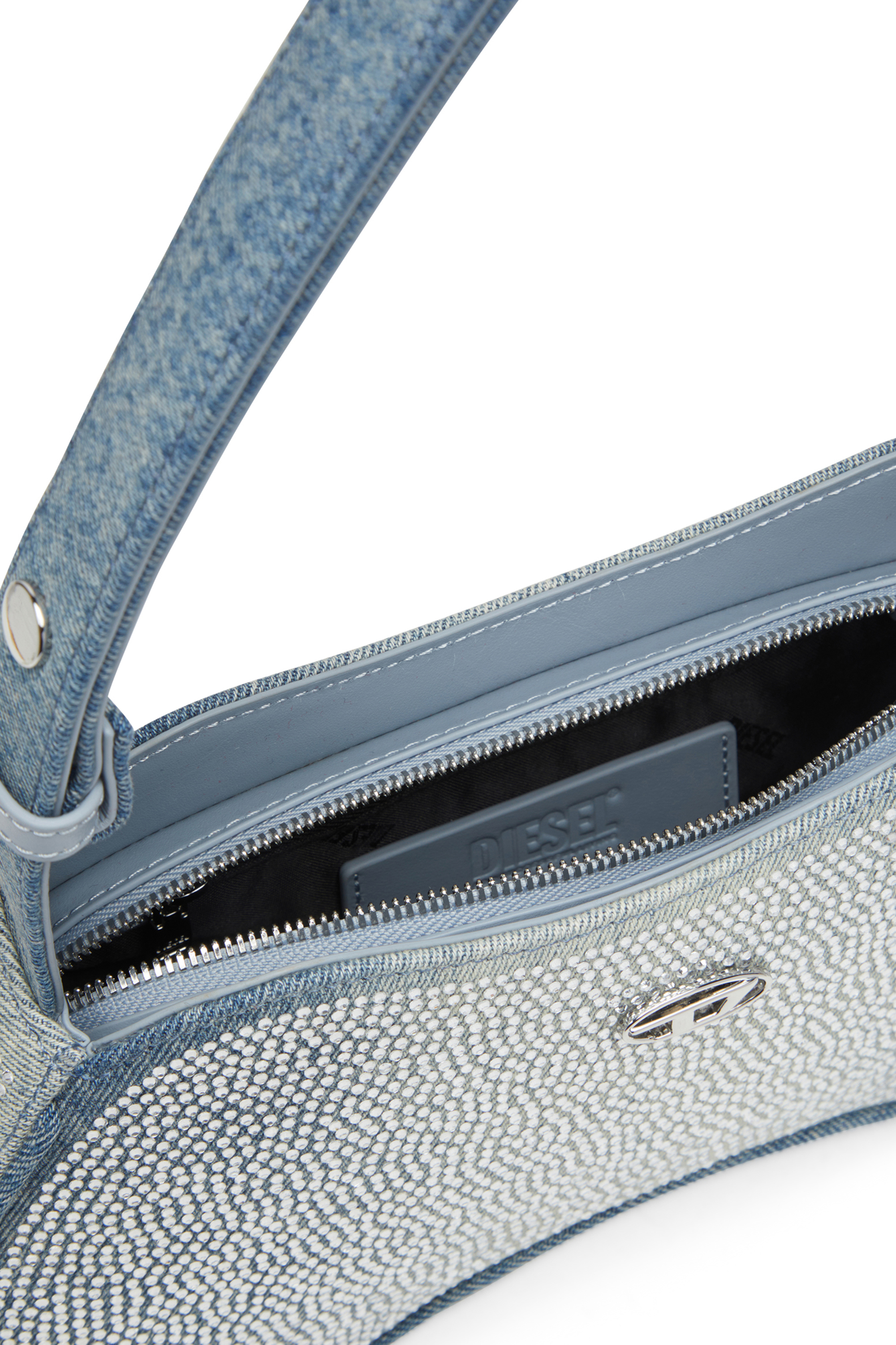 Diesel - PLAY SHOULDER, Female's Play-Shoulder bag in crystal solarised denim in ライトブルー - 3
