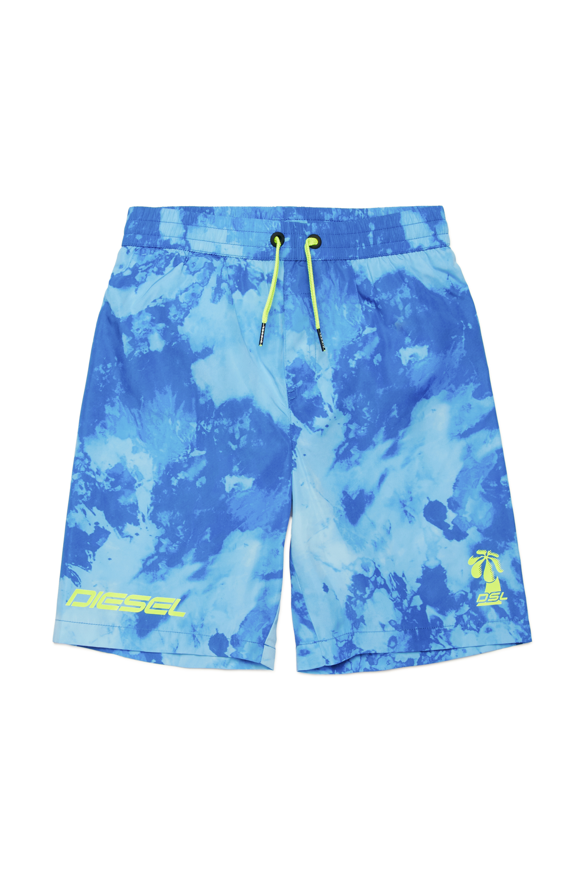 Diesel - MLONGKEN, Male's Swim shorts with blotchy print in ブルー - 1