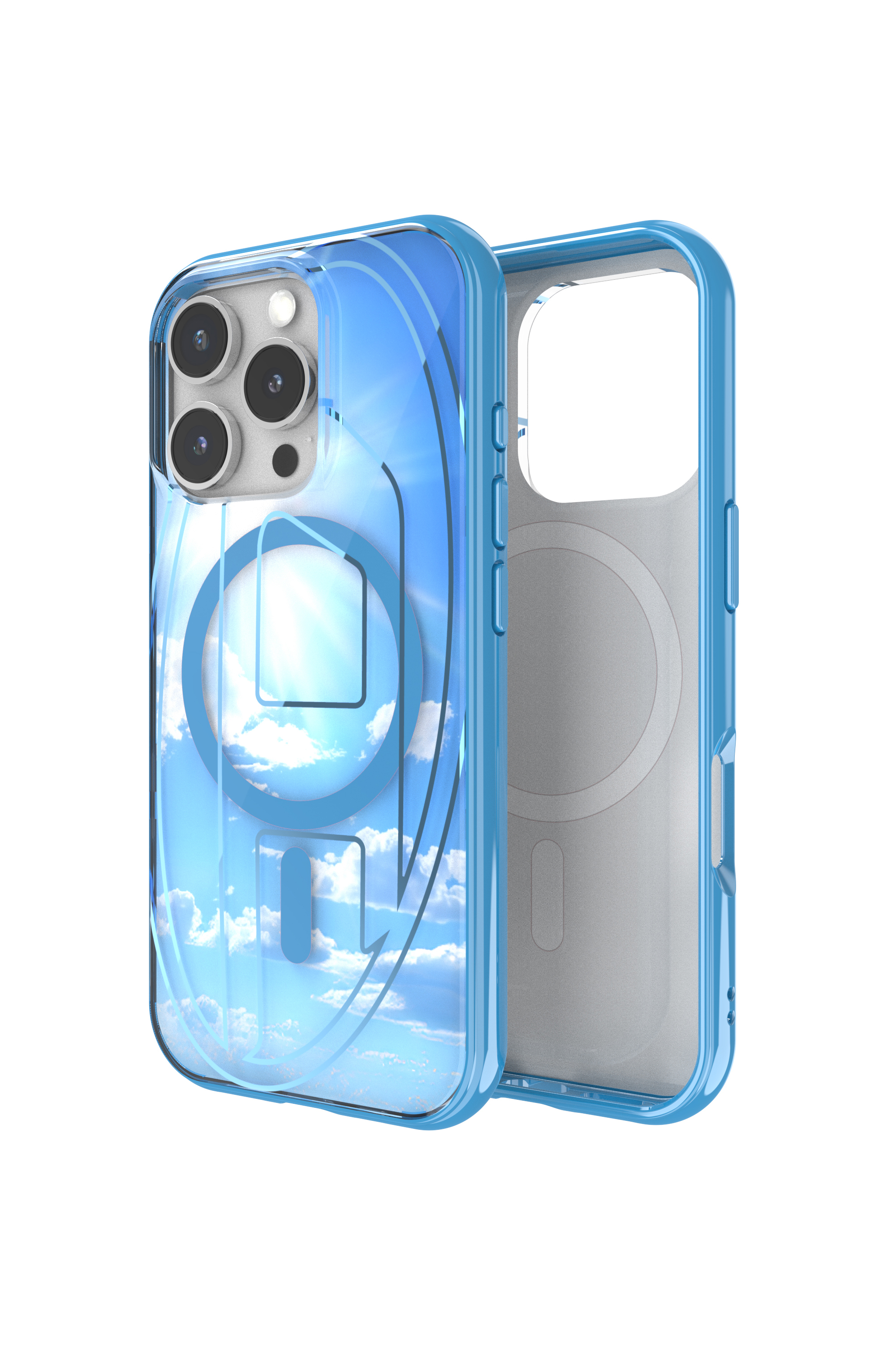 Diesel - 60253 AOP CASE, Unisex's Oval D Case with Magsafe iPhone 16 Pro in アジュール - 1