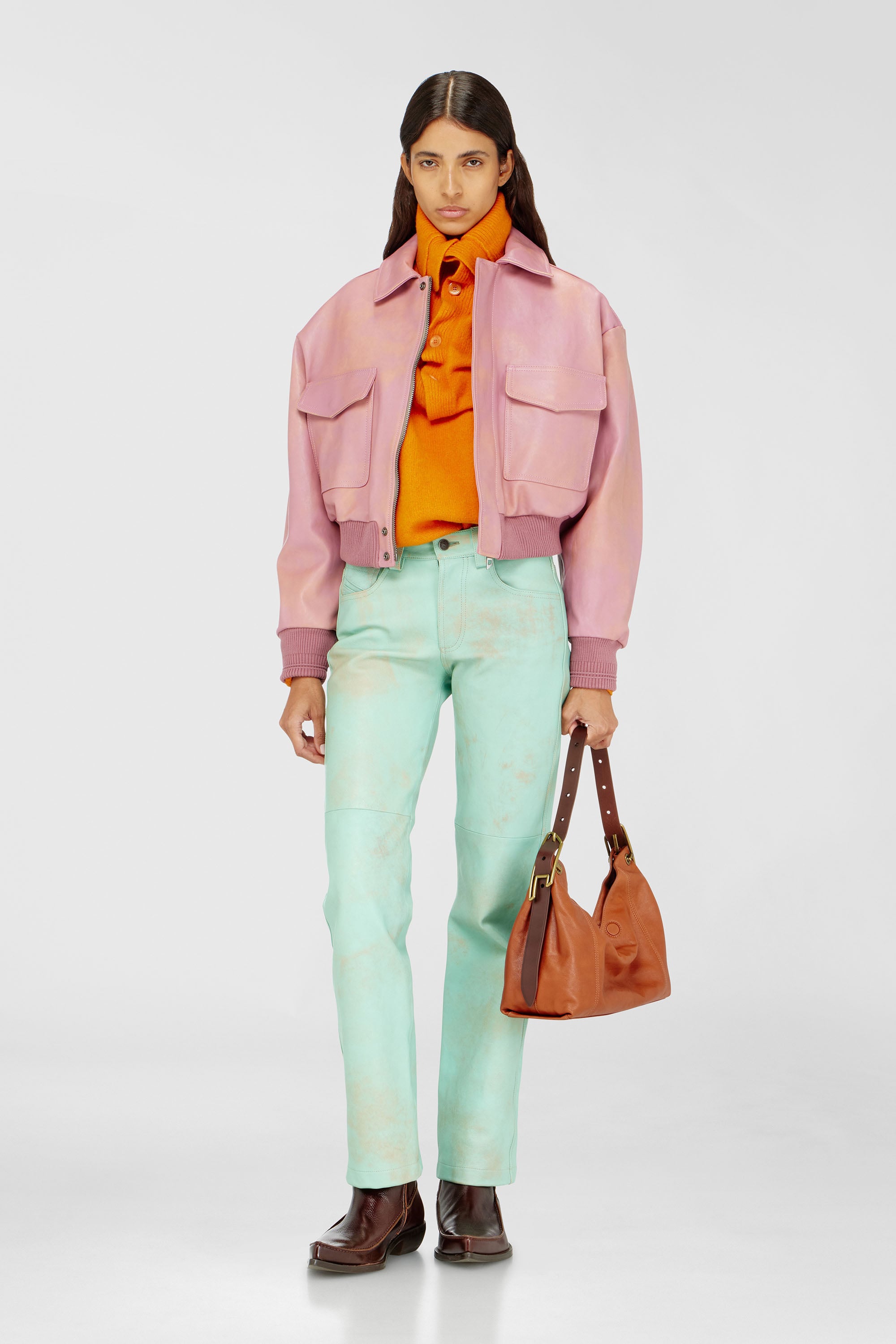 Diesel - D-LINE HOBO S, Female's D-Line-Shoulder bag in shiny leather in ブラウン - 2