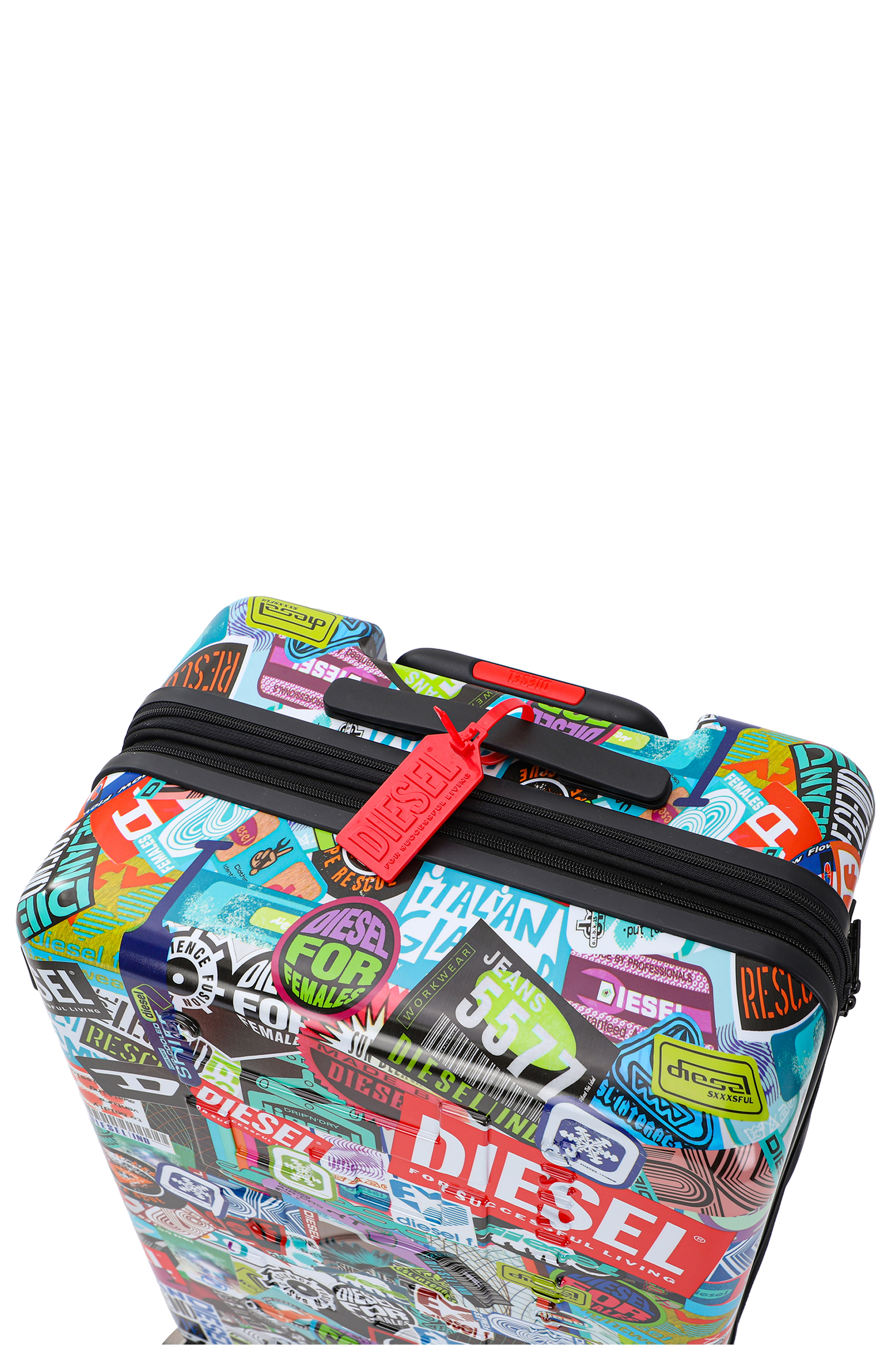 Diesel - DIESEL PC PRINTED TROLLEY-STICKERS- DSL0, Unisex's Sticker style carry‑on suitcase 24" in マルチカラー - 6