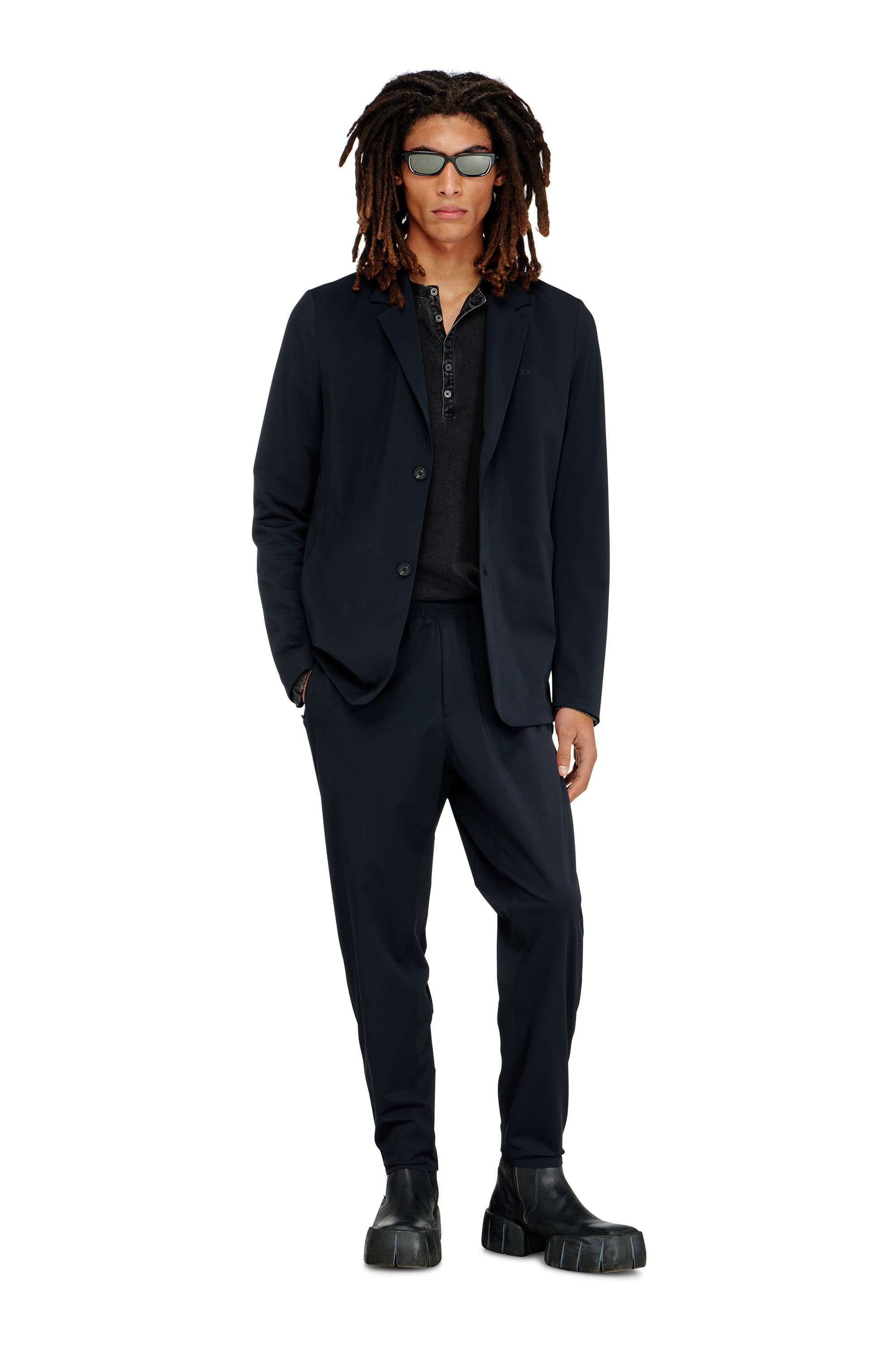 Diesel - P-ACTIVE, Male's Nylon-blend pants with zipped cuffs in ブラック - 2