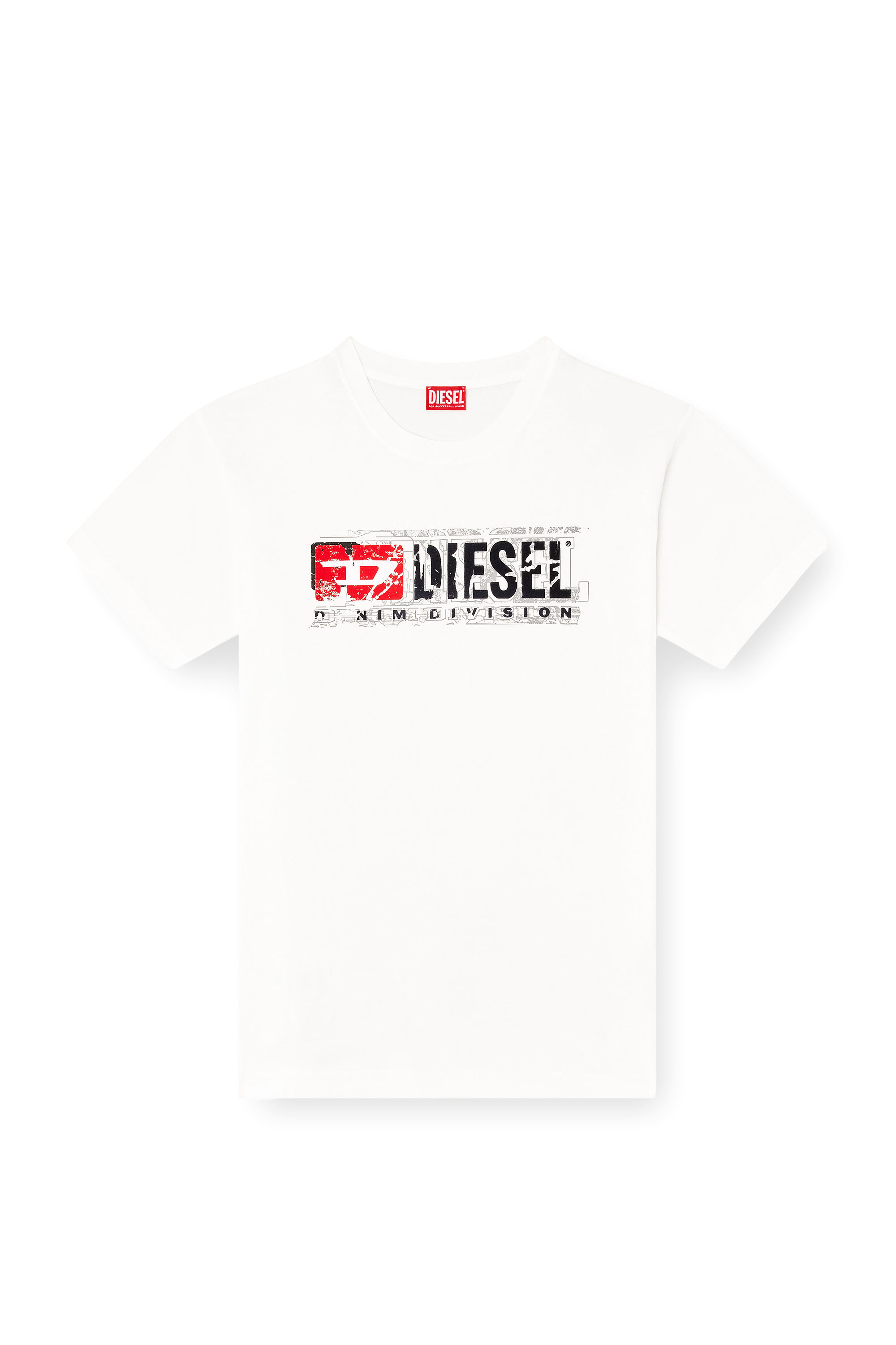 Diesel - T-NORM-T6, Male's T-shirt with flocked Diesel Denim Division logo in ホワイト - 3