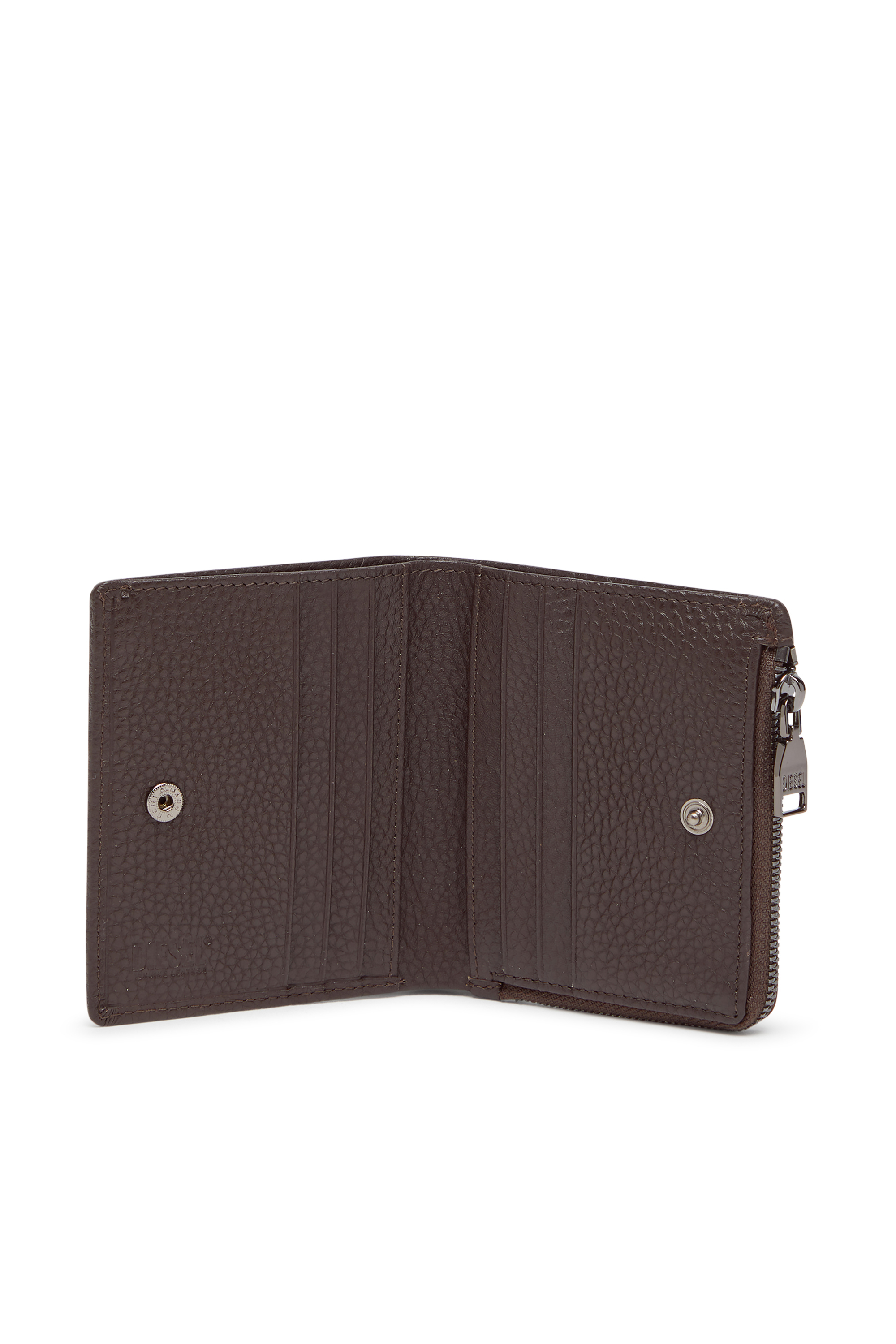 Diesel - HISSU EVO BI FOLD ZIP L, Male's 二つ折りウォレット in ブラウン - 3