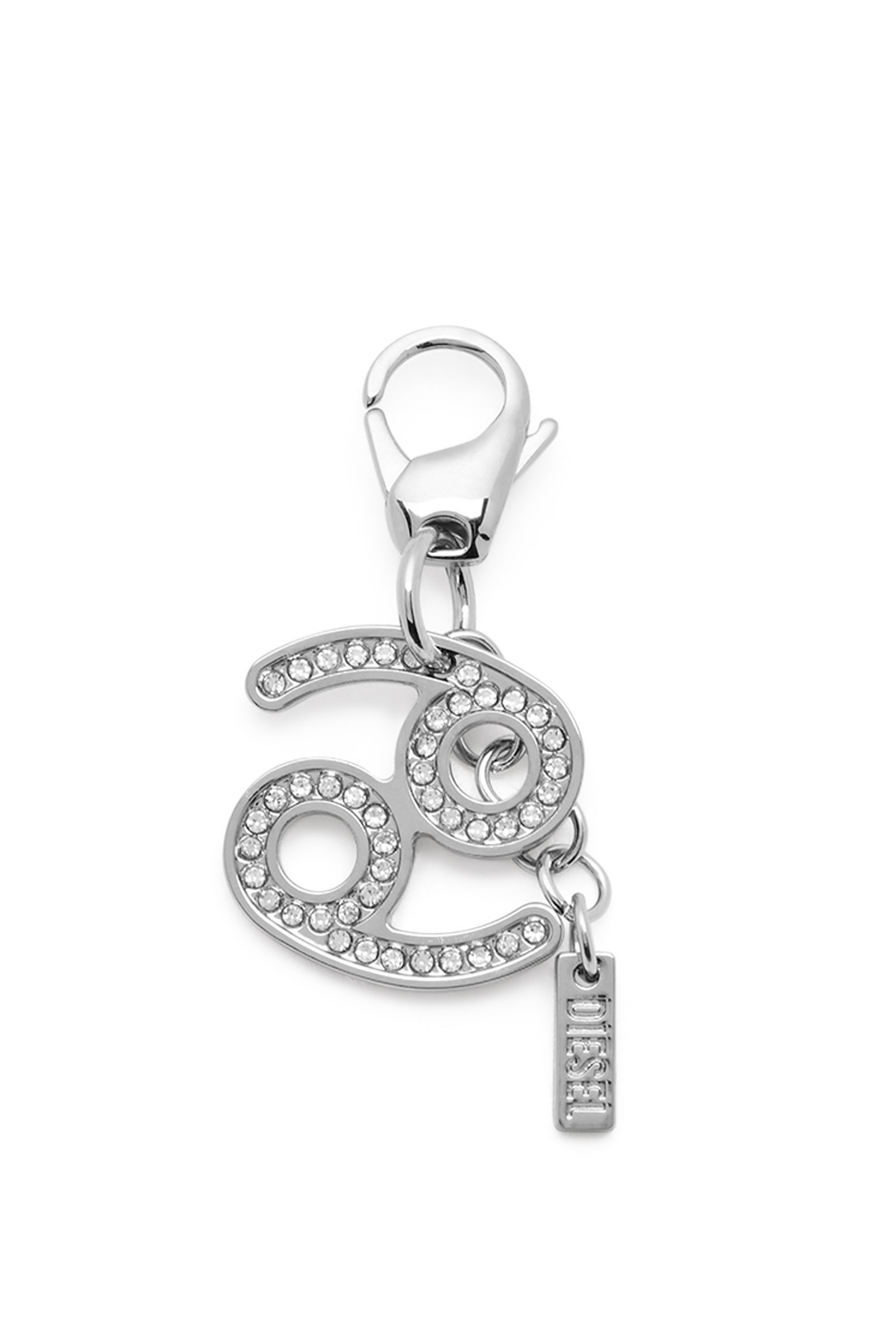Diesel - CHARM CANCER, Unisex's Metal Cancer charm with rhinestones in シルバー - 1