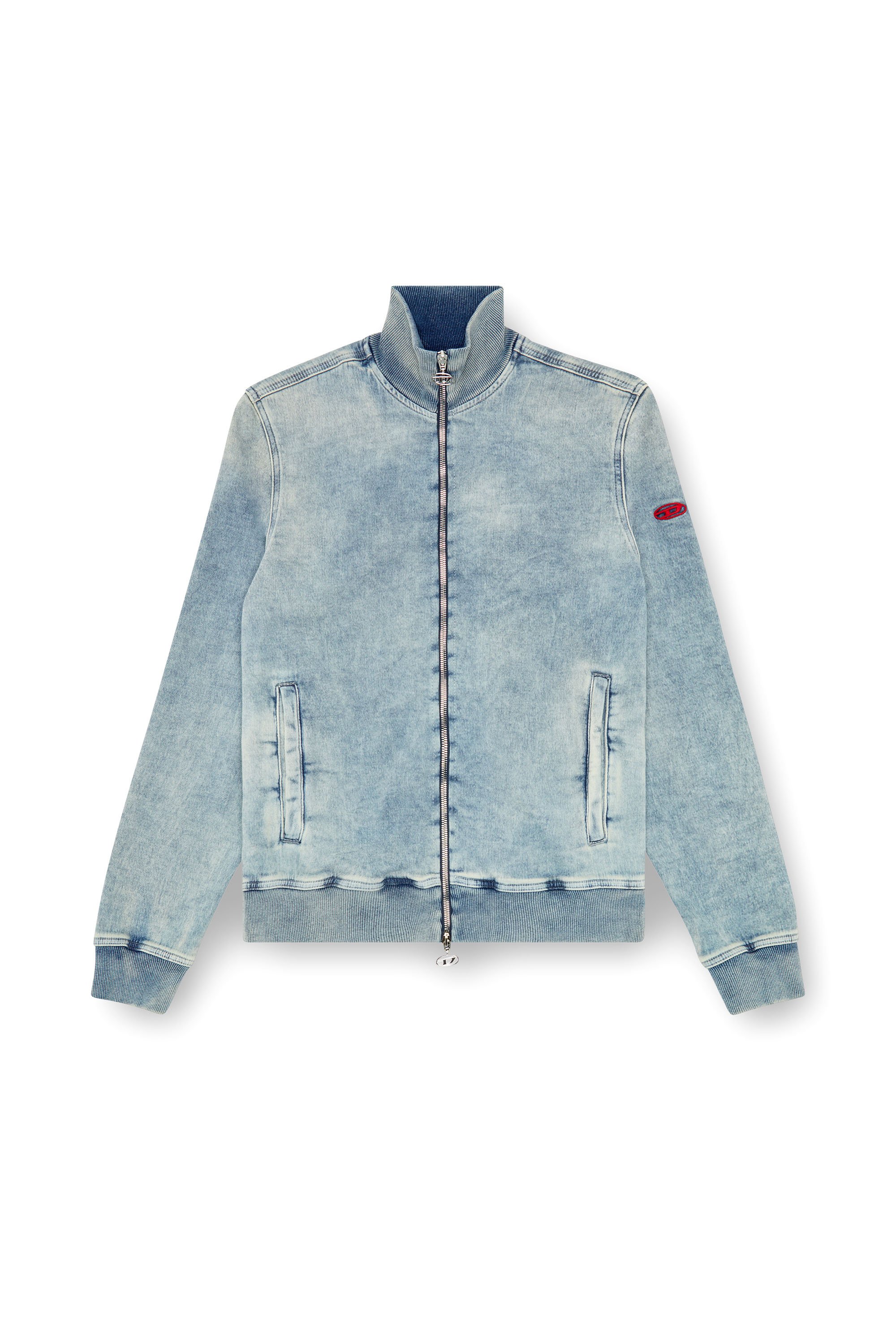 Diesel - D-BUZEE TRACK, Unisex's Zip-up sweater in Track Denim in ライトブルー - 3