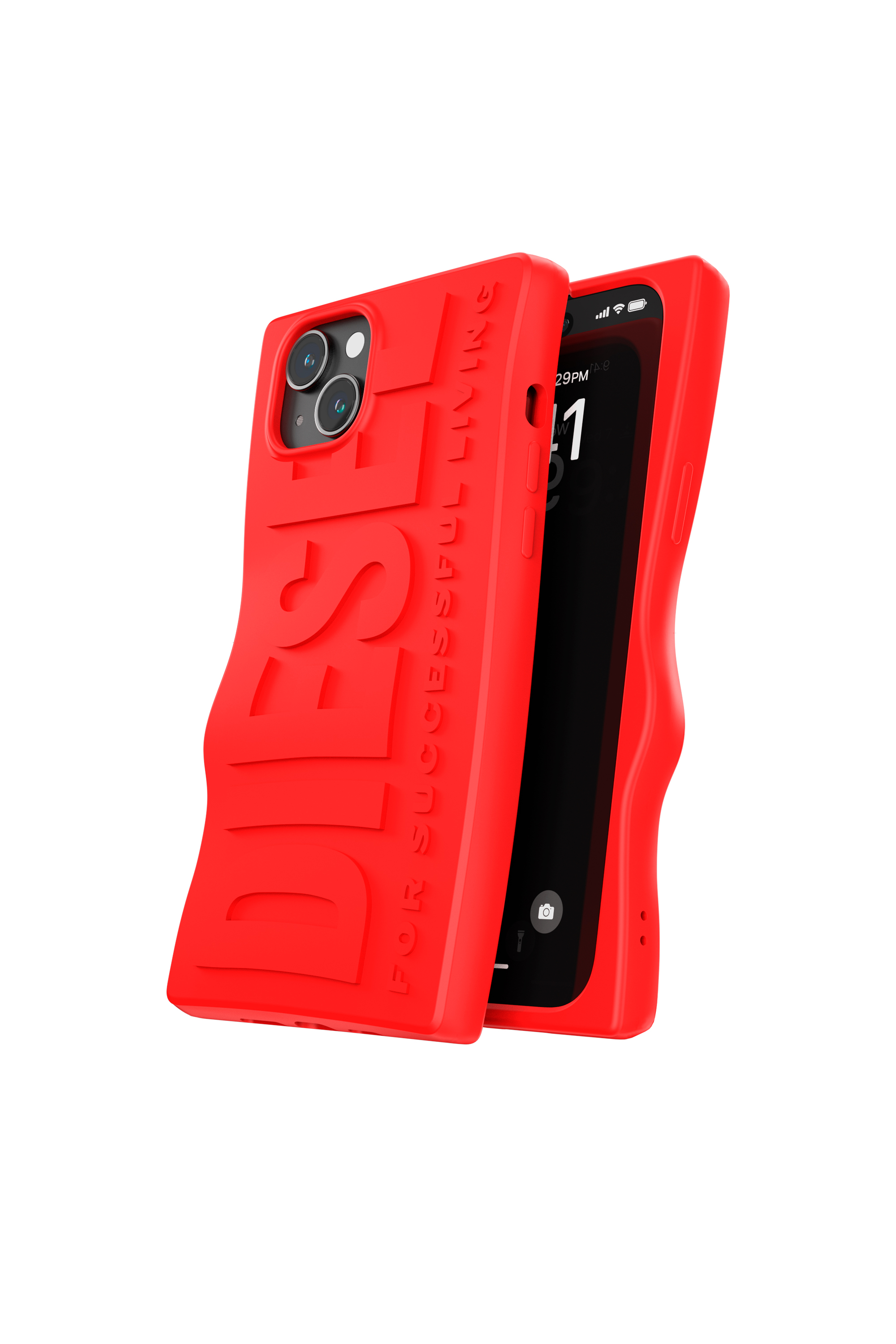 Diesel - 54118 MOULDED CASE, Unisex's iPhone 15 Plus シリコンケース in レッド - 3