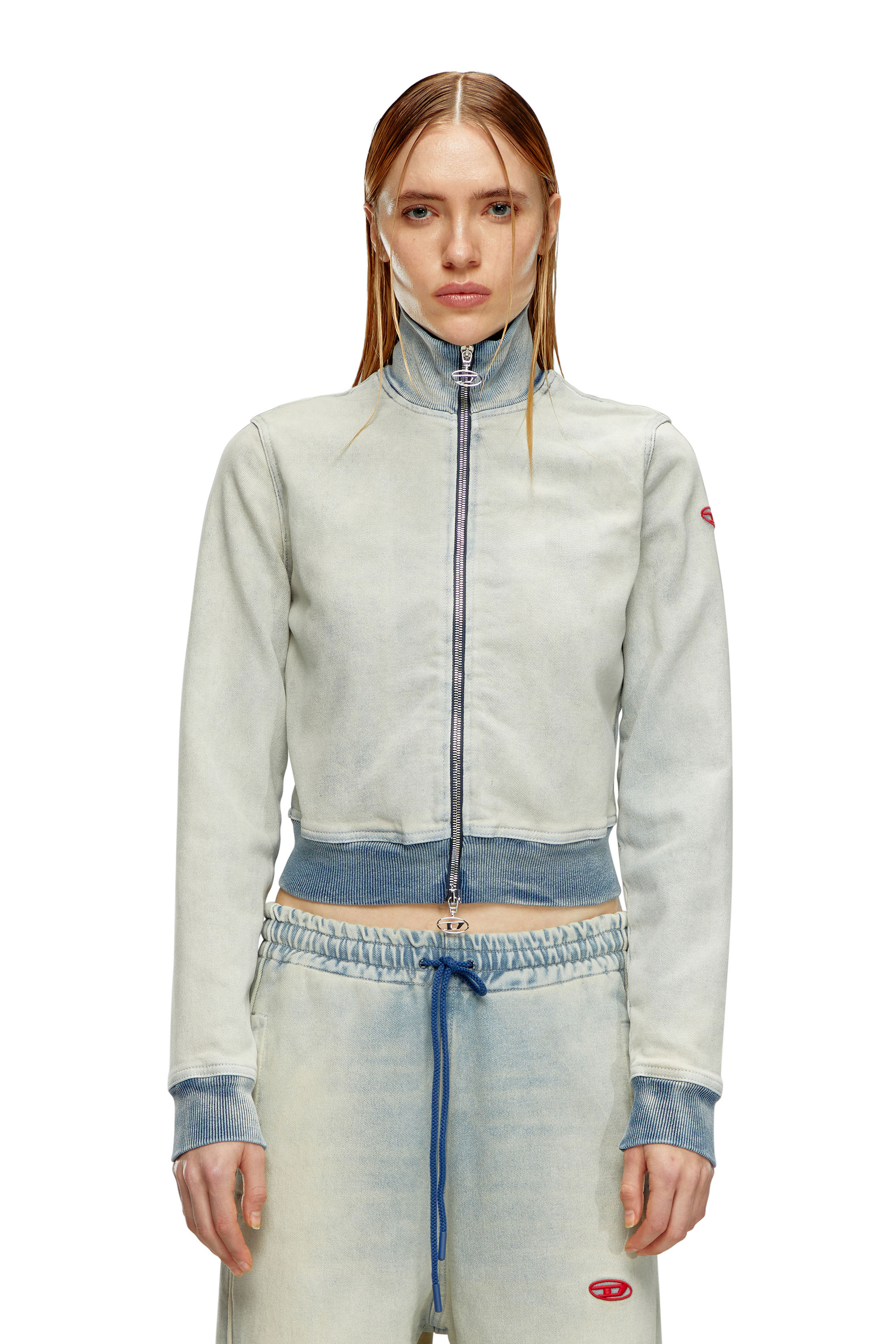 Diesel - D-EMY TRACK, Female's Zip-up sweatshirt in Track Denim in ライトブルー - 6