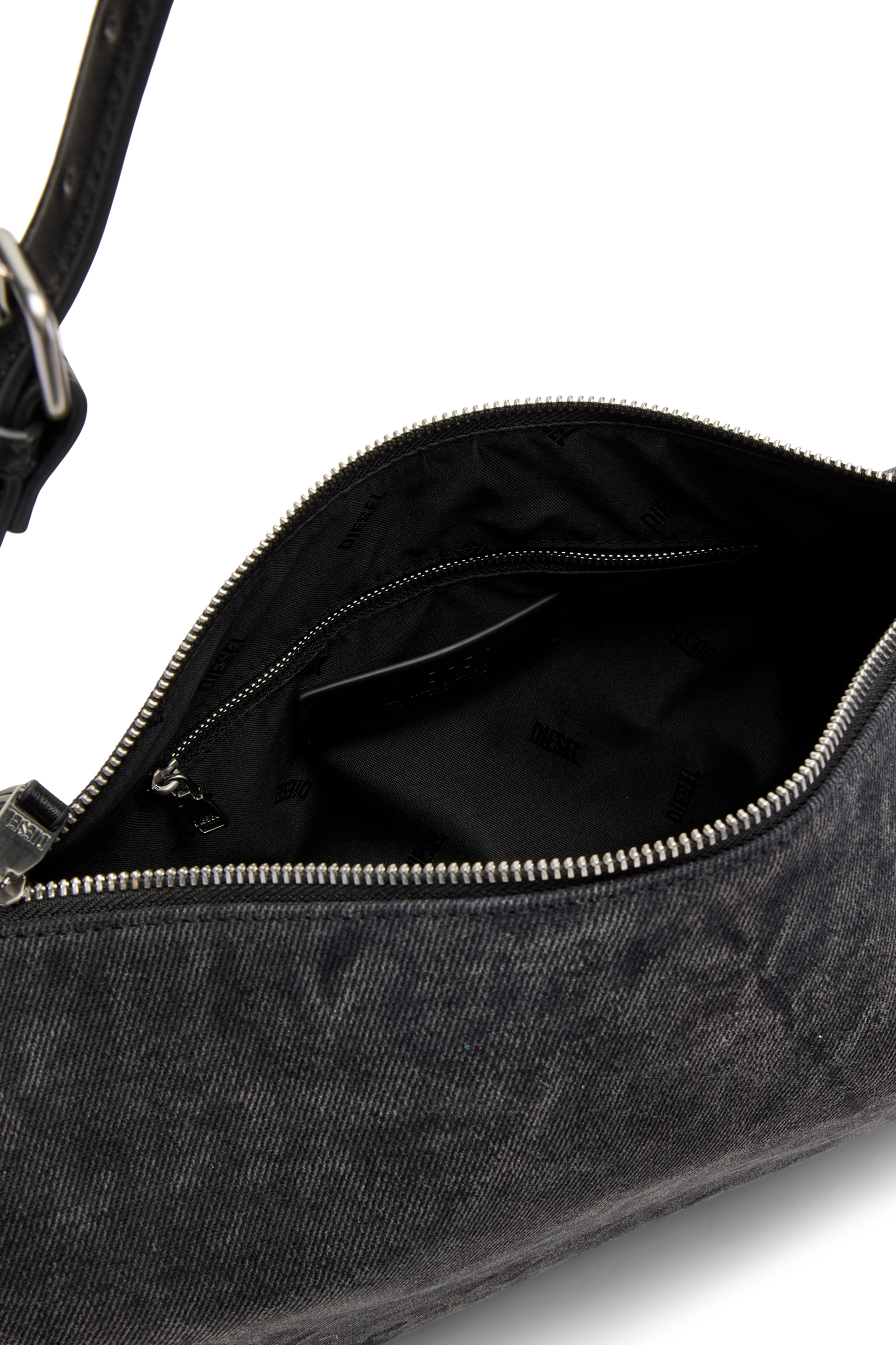 Diesel - LOAD-D SHOULDER BAG X, Unisex's Load-D-Shoulder bag with transparent Oval D sides in ブラック - 5