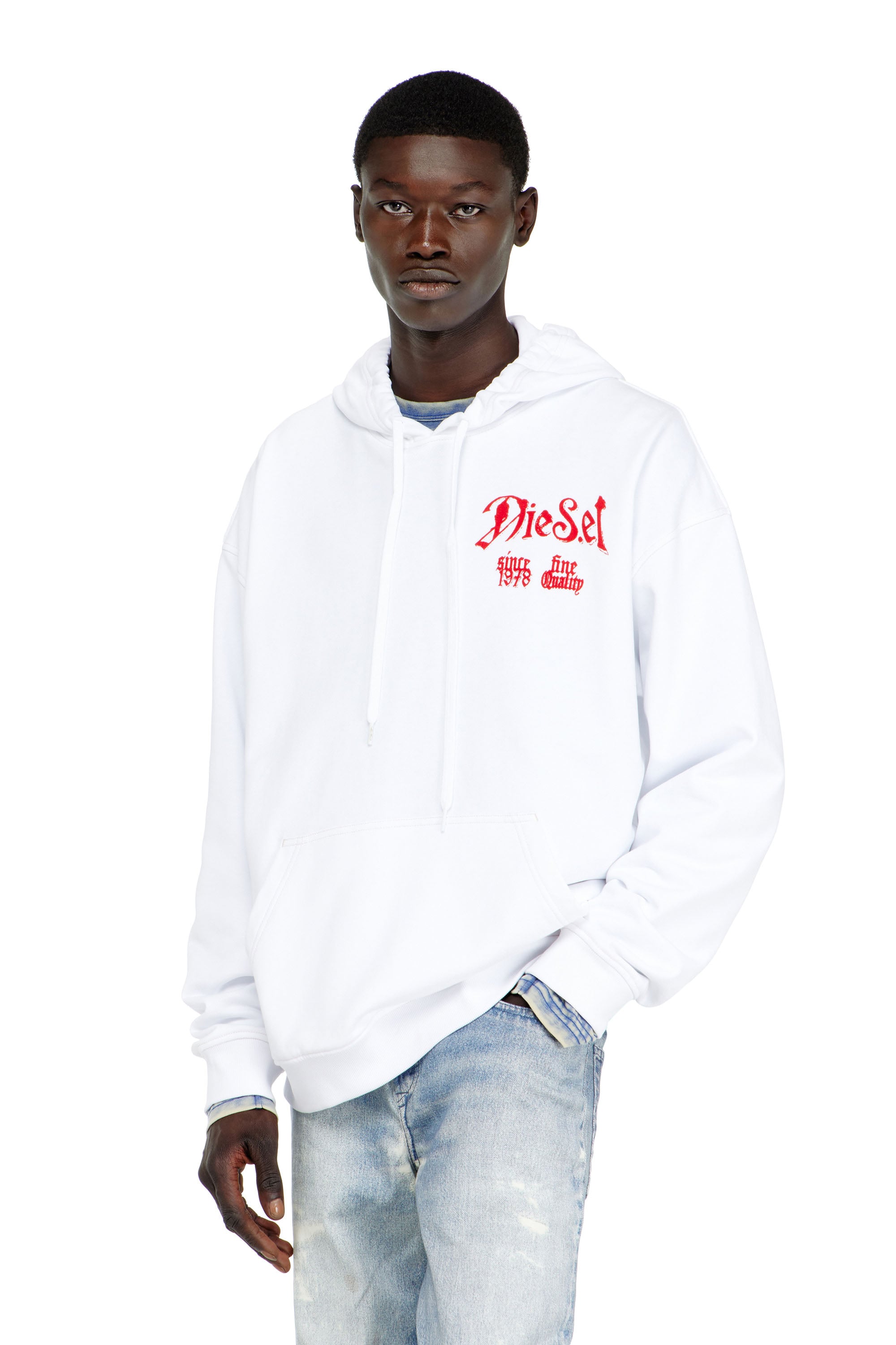 Diesel - S-BOXT-HOOD-AA2, Male's プルオーバーパーカー in ホワイト - 1