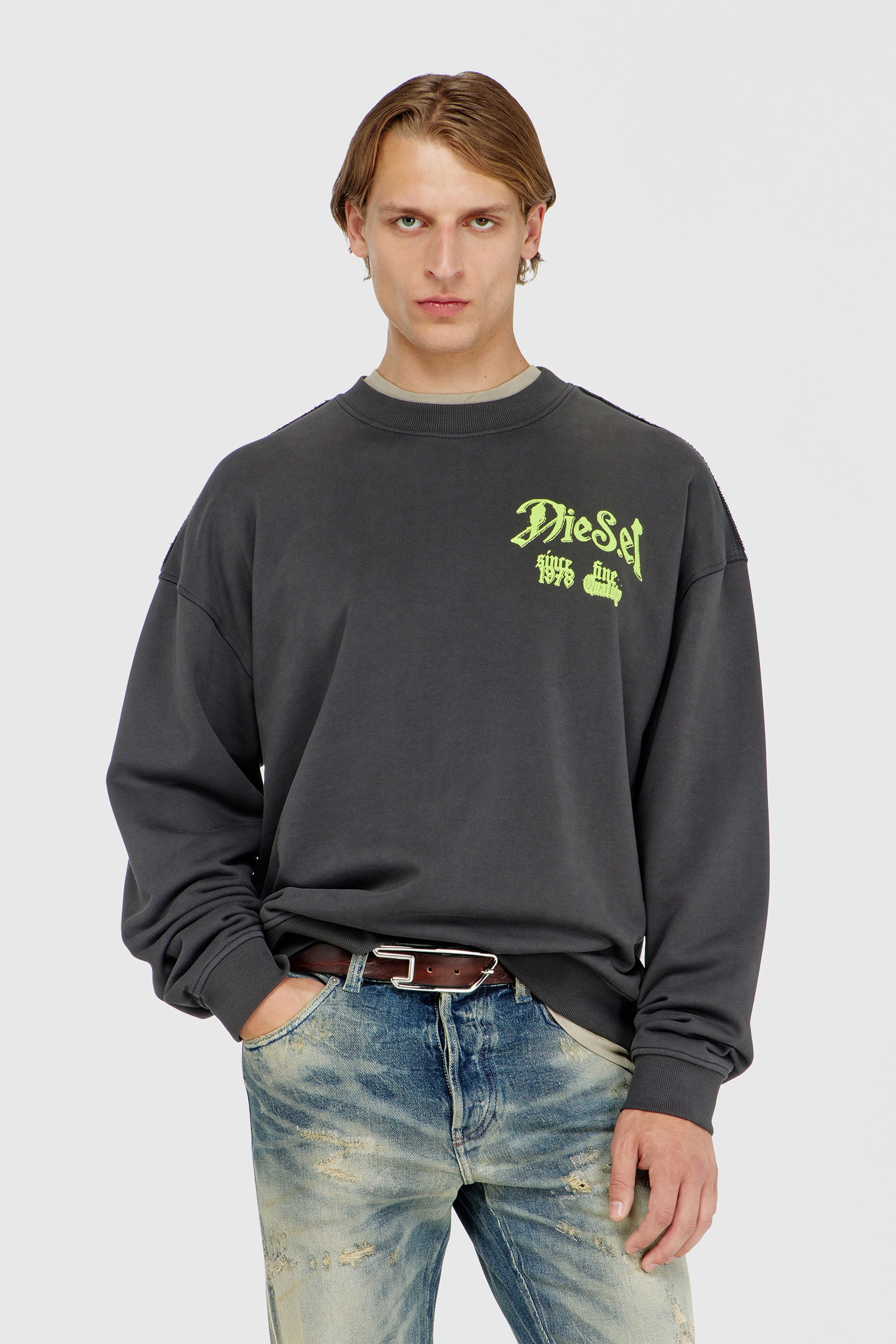 Diesel - S-BOXT-AA2, Male's プルオーバースウェット in ダークグレー - 1