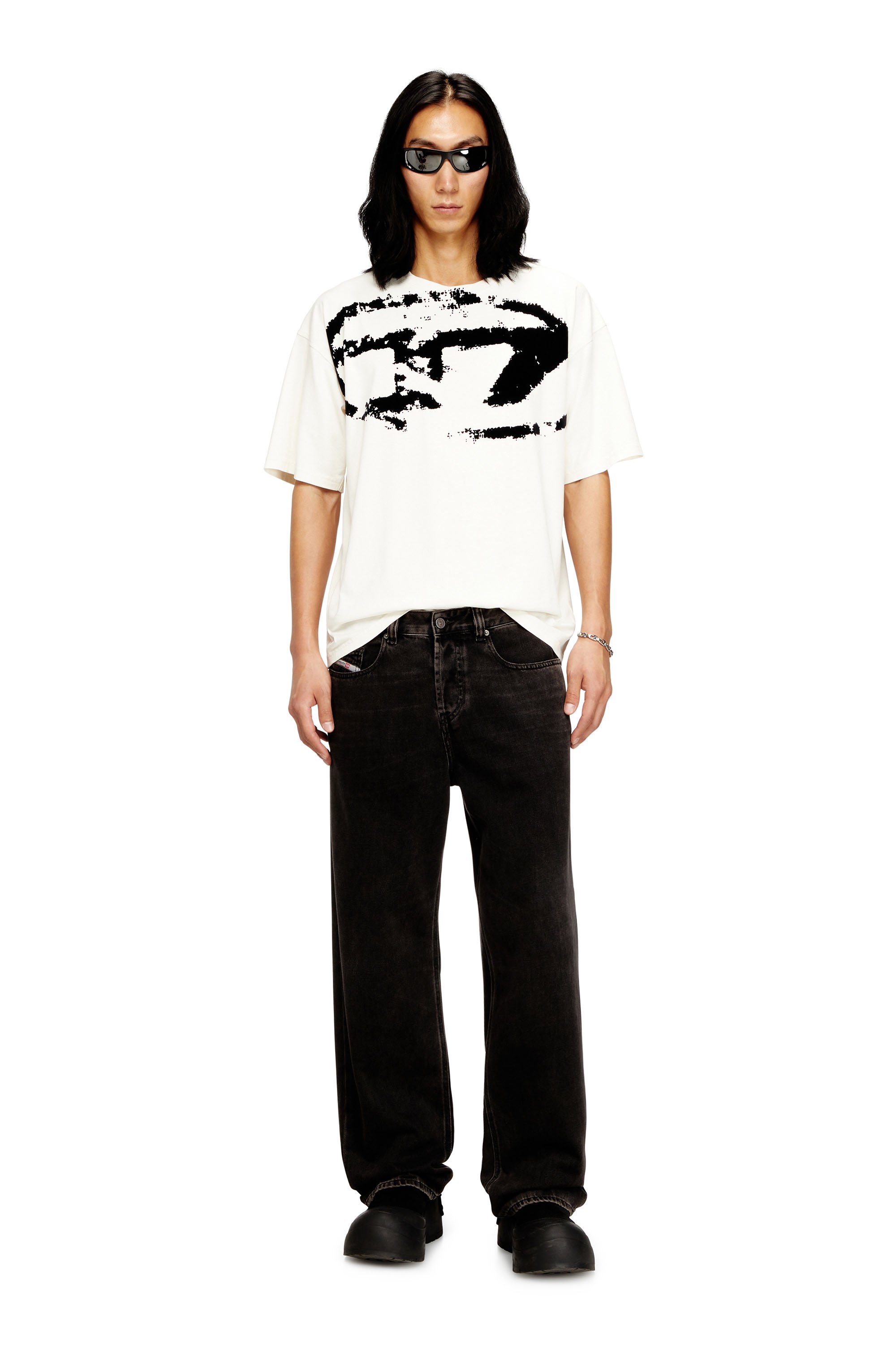 Diesel - T-BOXT-N14, Male's Tシャツ in ホワイト/ブラック - 2