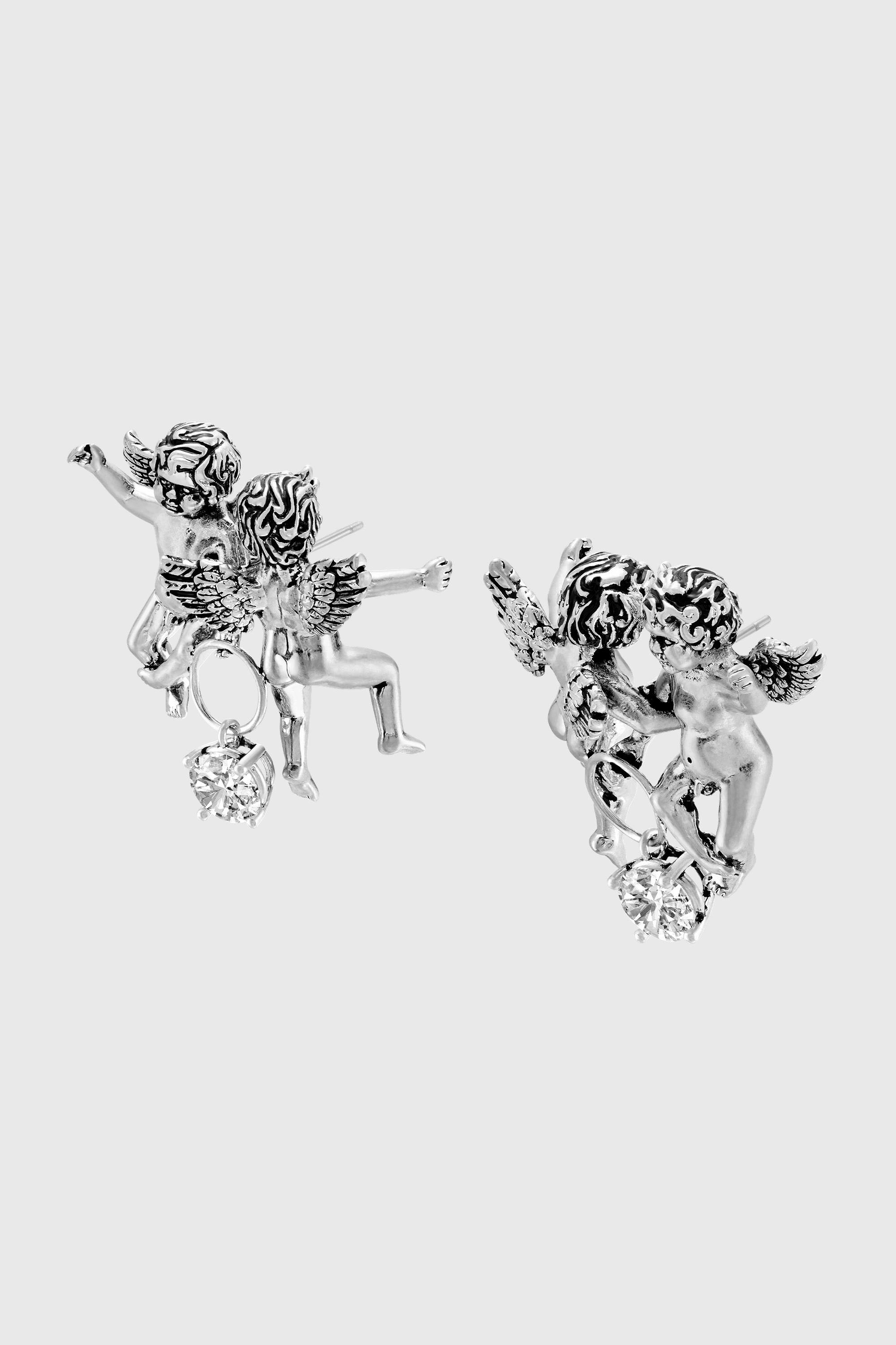 Diesel - DX1753040, Unisex's Silver-tone angel drop earrings in シルバー - 1