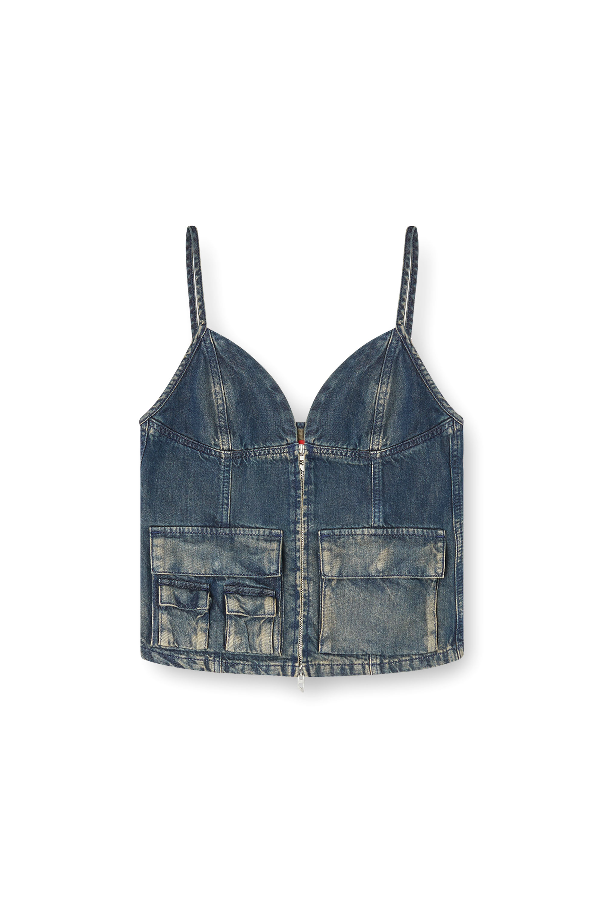 DIESEL◆M-Clarksvillex-C カットアウト ロゴ トップ M-CLARKSVILLEX-C Knit tube top with cut-out logo｜ブラック