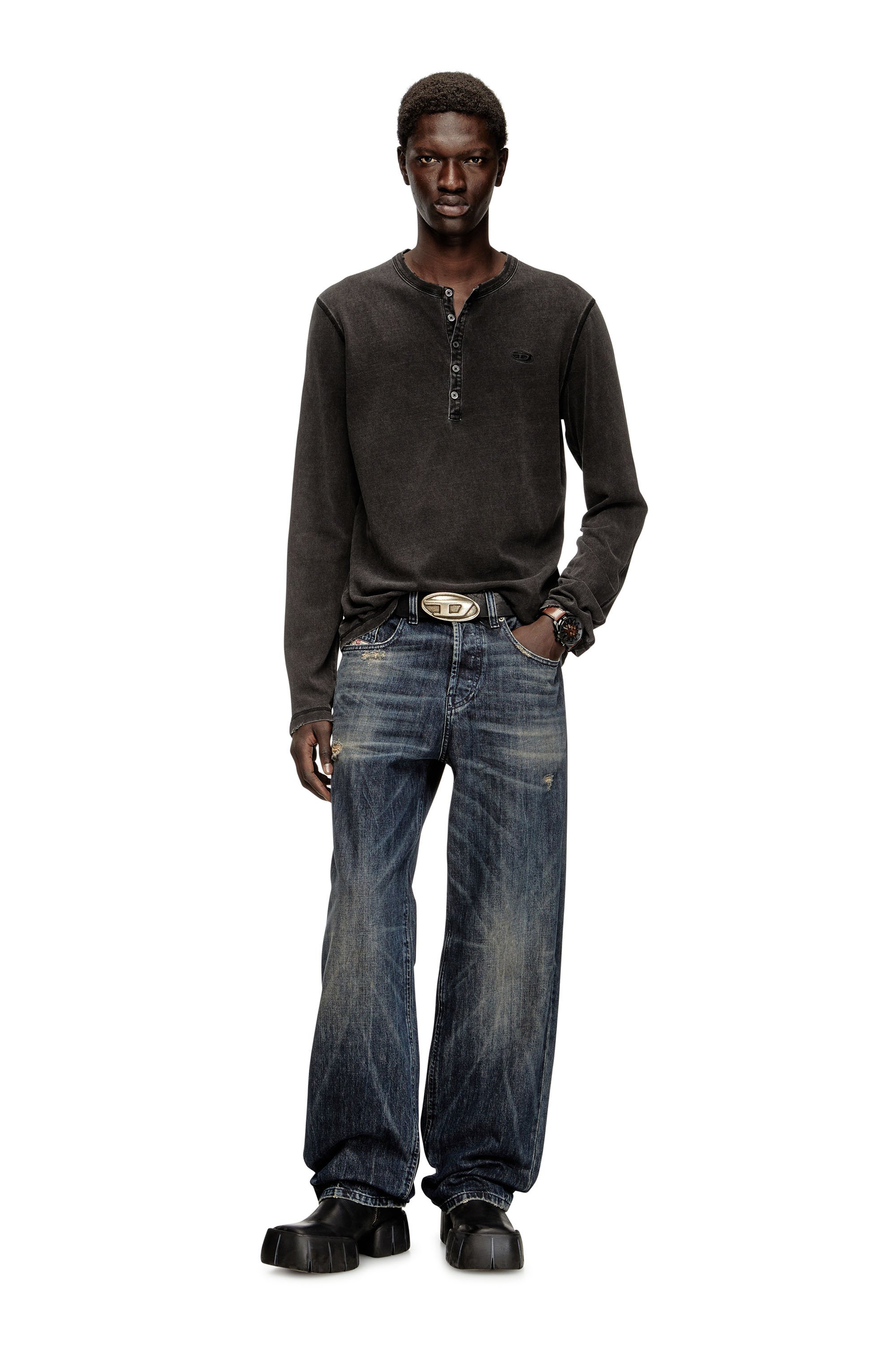 Diesel - T-MIND, Male's 長袖Tシャツ in ブラック - 2