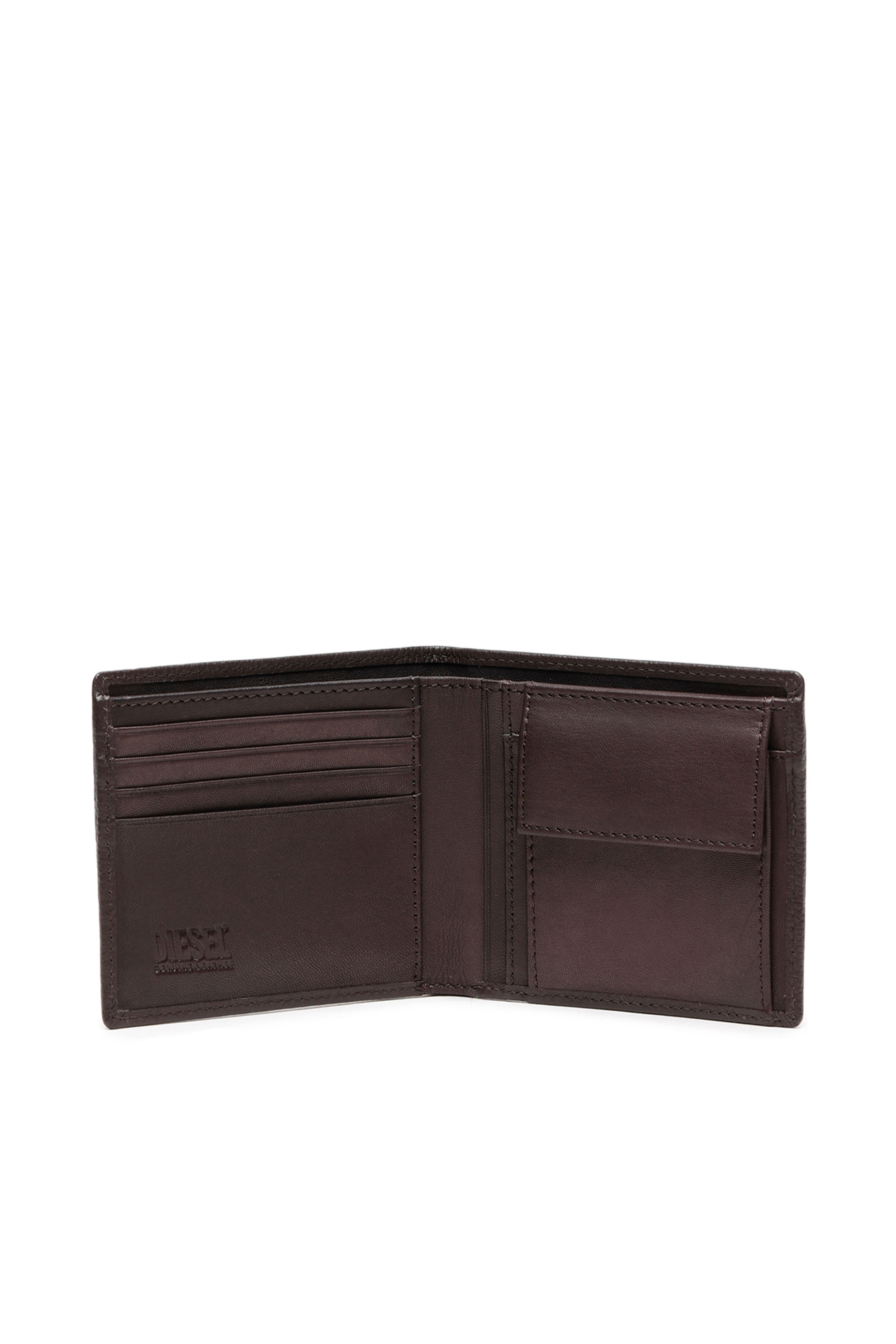 Diesel - BI FOLD COIN S, Male's カウレザー二つ折りウォレット in ブラウン - 3