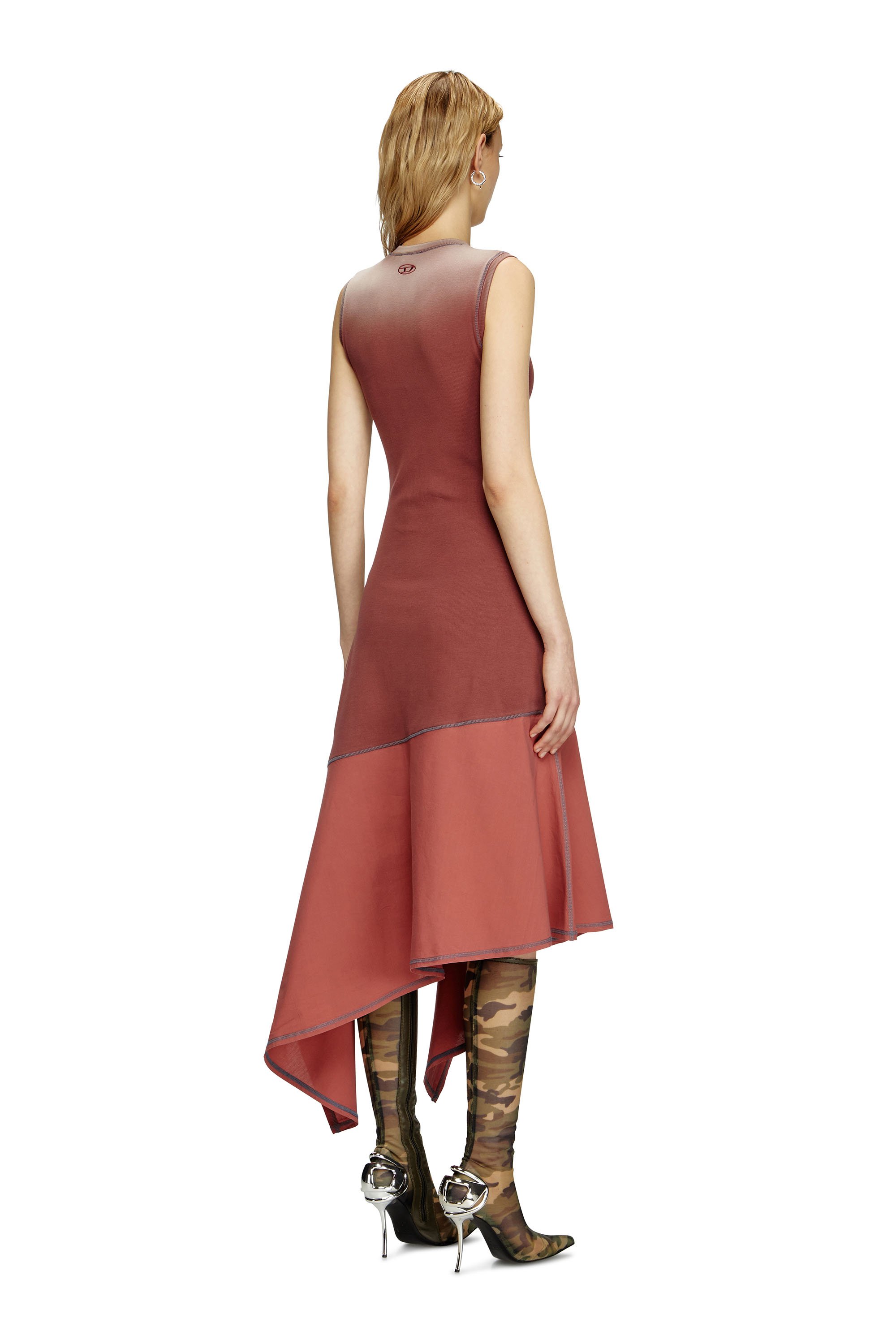 Diesel - D-ELICY, Female's Asymmetric sleeveless dress in ピンク / ホワイト - 3