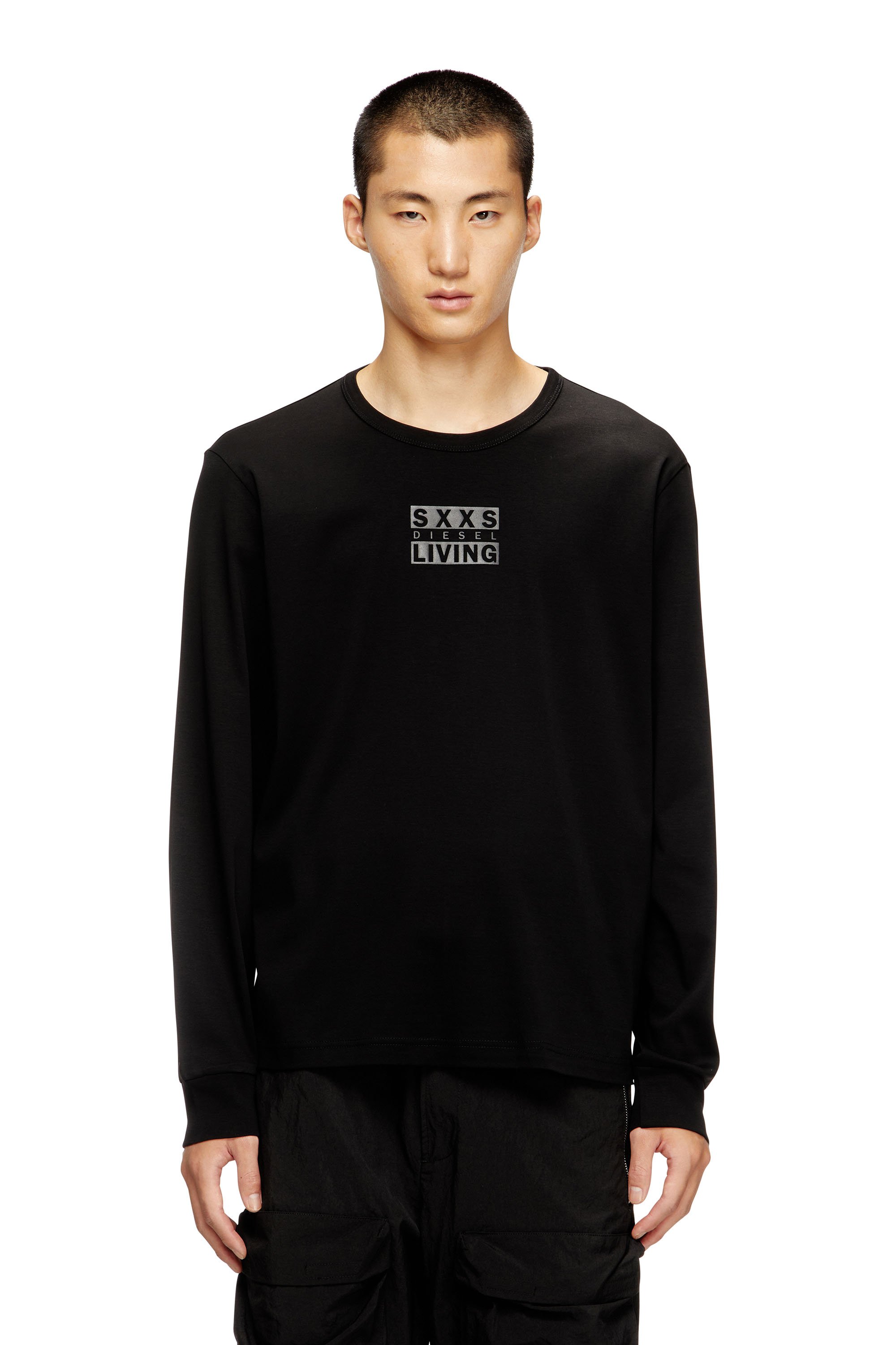 Diesel - T-MADJUST-LS-T1, Male's 長袖Tシャツ in ブラック - 1