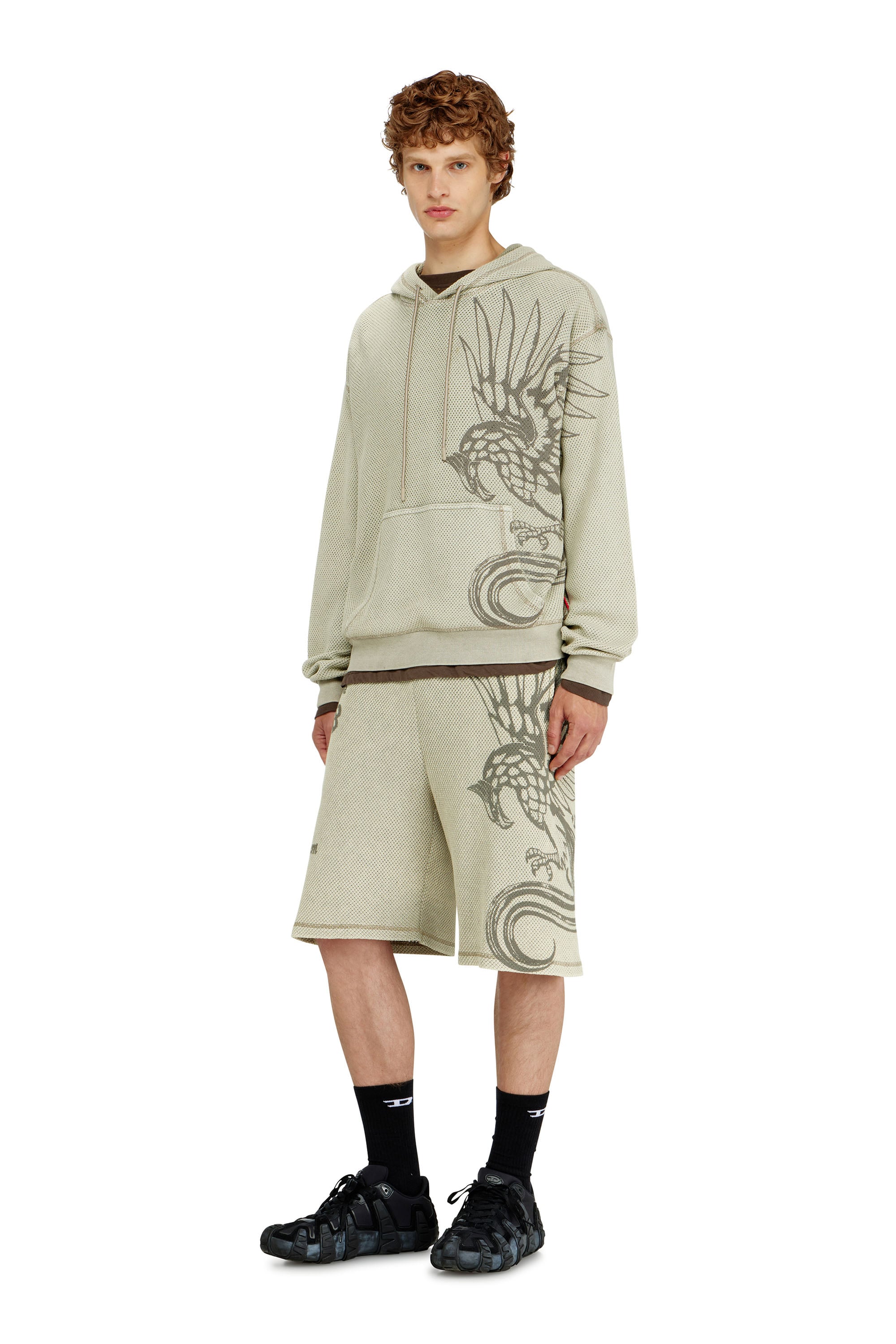 Diesel - S-NORM-HOOD-AA1, Male's プルオーバーパーカー in ベージュ - 2