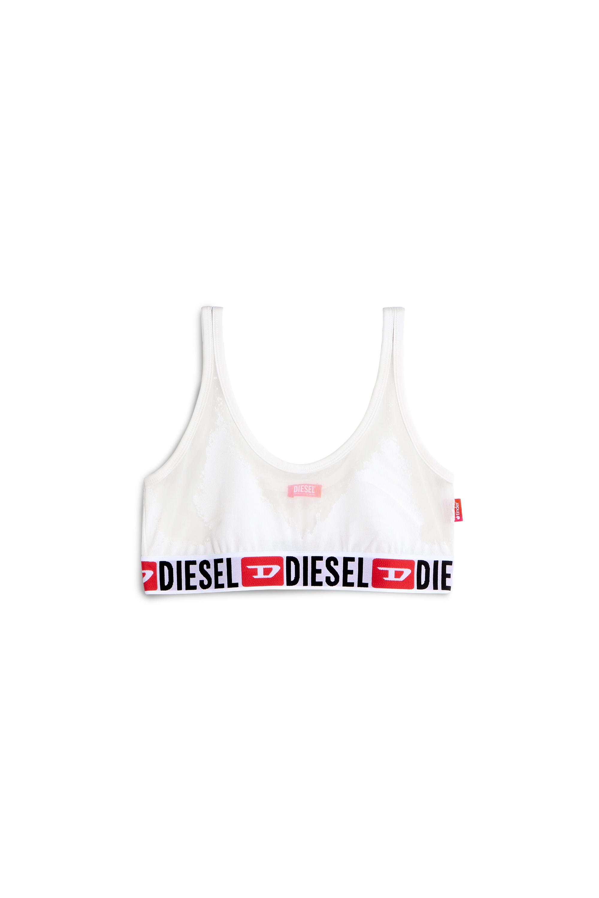 Diesel - PR-ORIBA-D-CORE, Female's Bralette with sheer devor&eacute; effect in ホワイト - 2