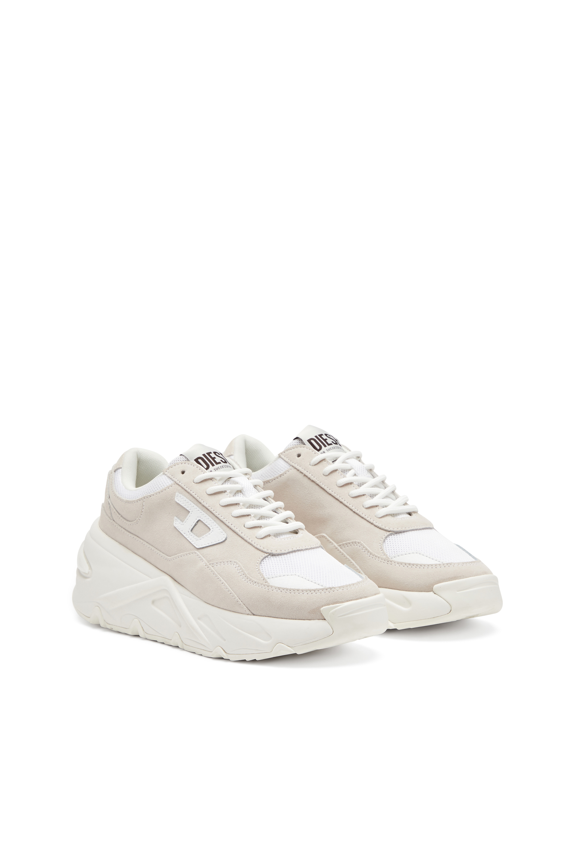 Diesel - S-SAVANNAH W, Female's S-Savannah-Platform sneakers in suede and mesh in ホワイト - 2
