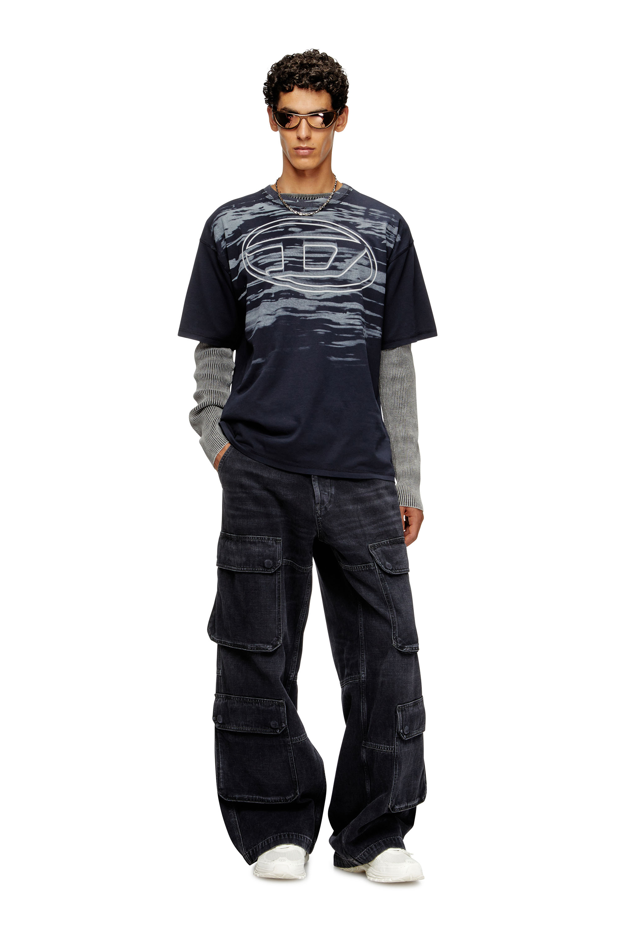 Diesel - T-BOXT-T5, Male's Tシャツ in ダークブルー - 1