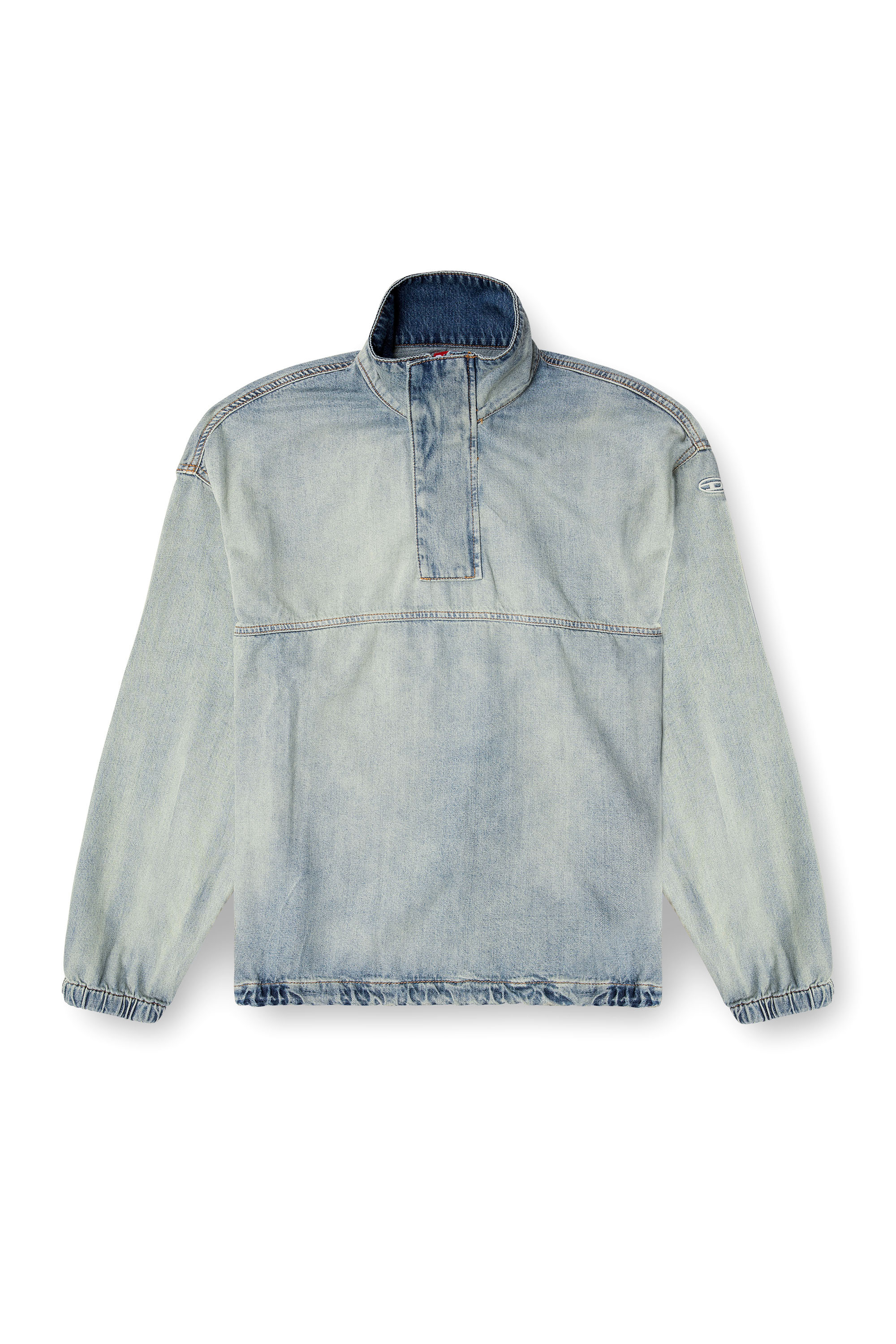 Diesel - D-FLOW-S1, Unisex's Denim pullover in light bicolour denim in ライトブルー - 2
