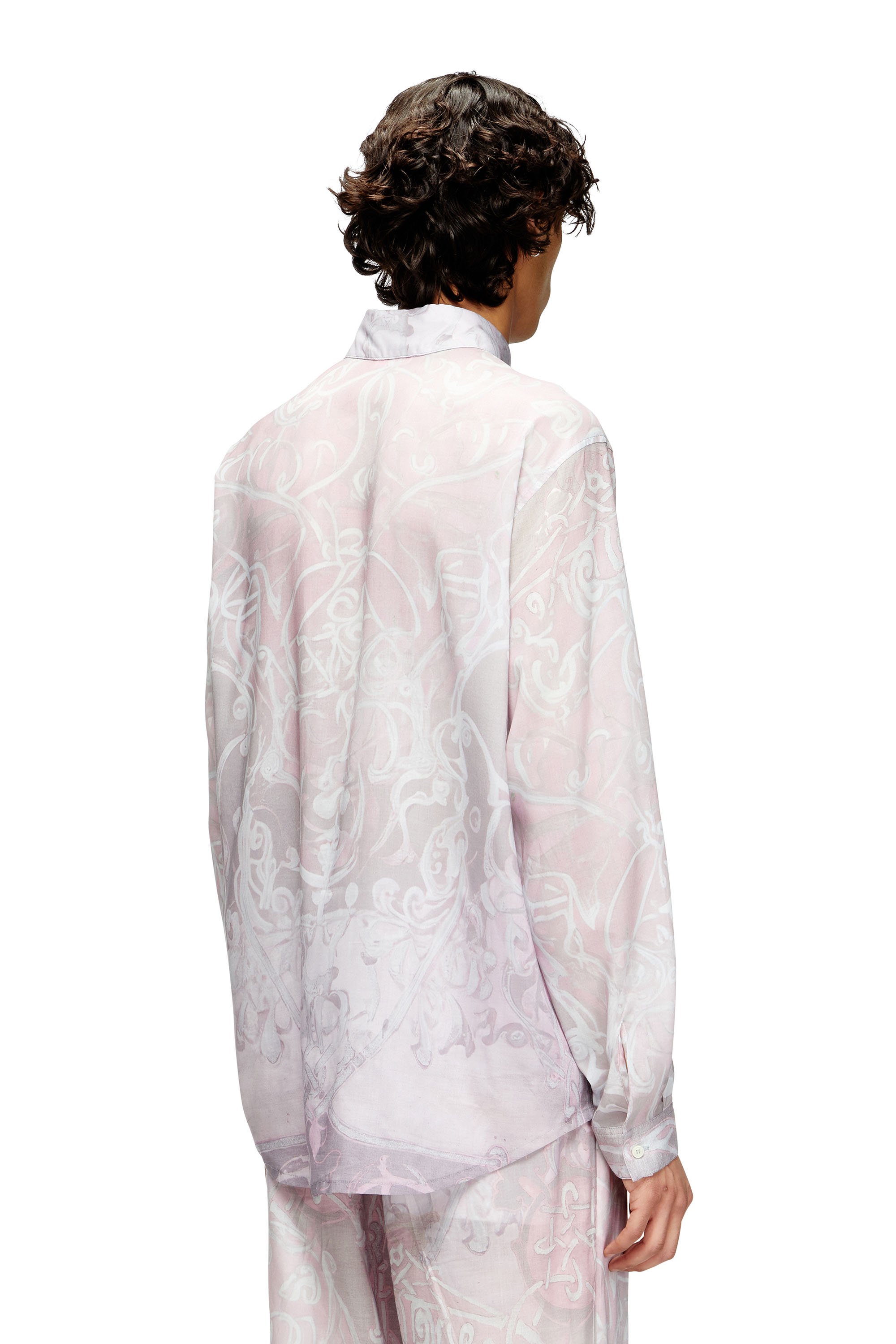 Diesel - S-SIMPLY-A-AJFW, Unisex's Shirt with medieval print in ピンク / ホワイト - 5