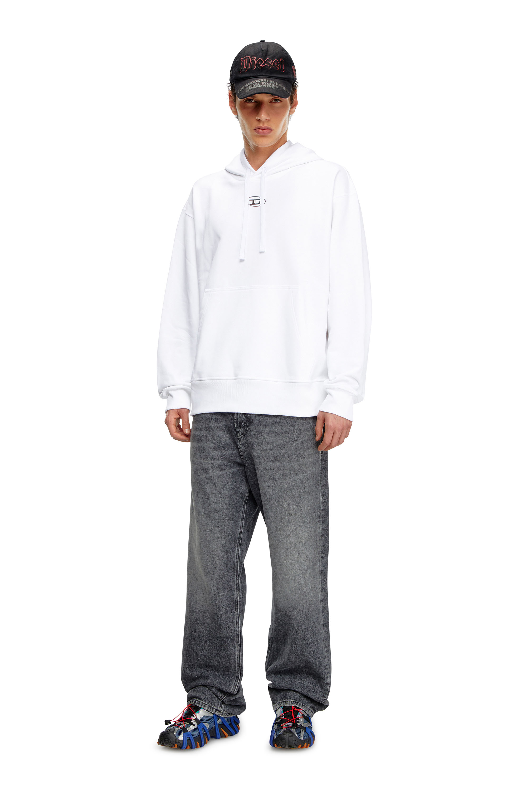 Diesel - S-MACS-HOOD-OD, Male's スウェットパーカーオーバルＤ in ホワイト - 2