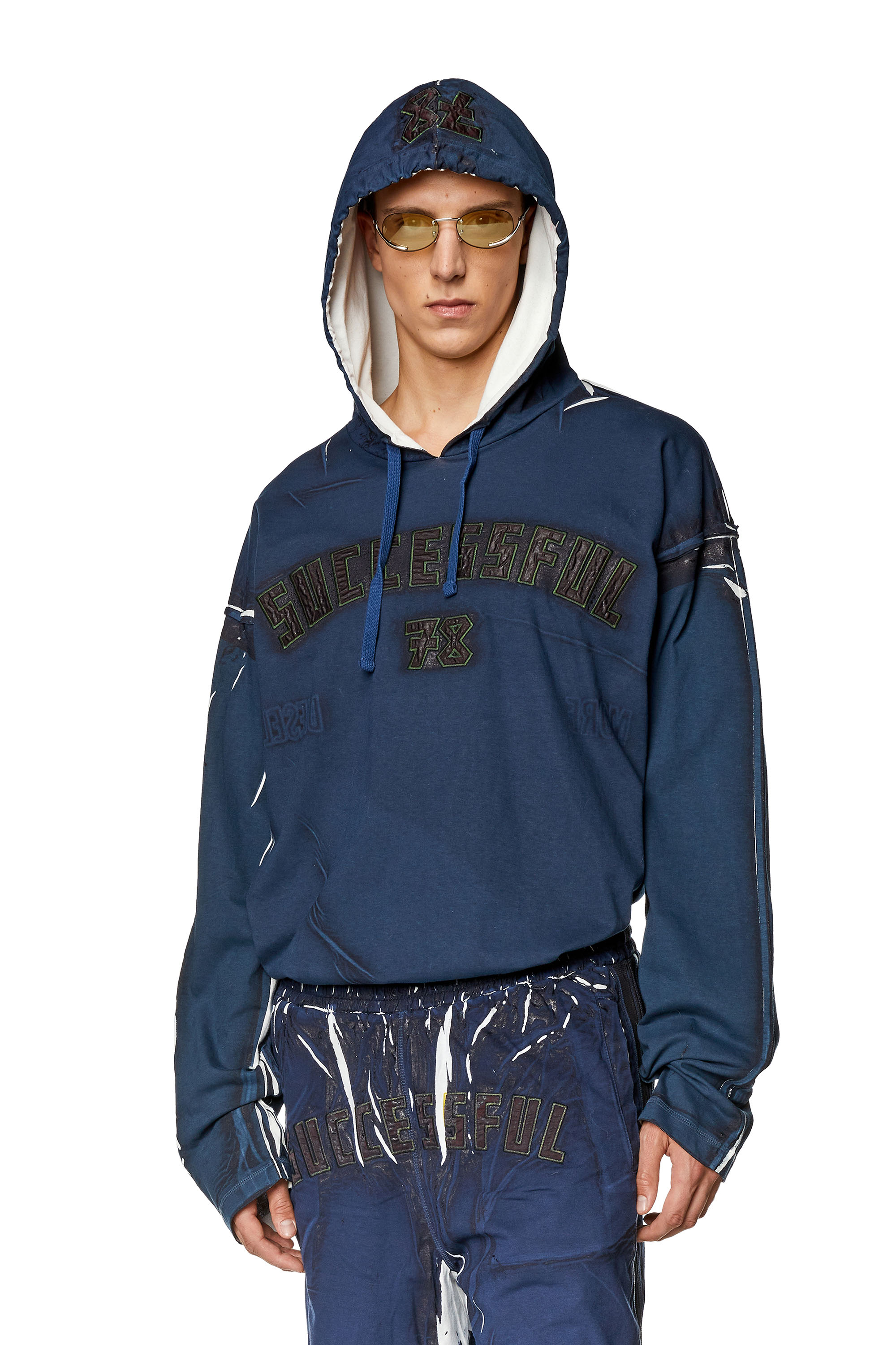 Diesel - T-NABEL-HOOD-LS, ダークブルー - Image 1