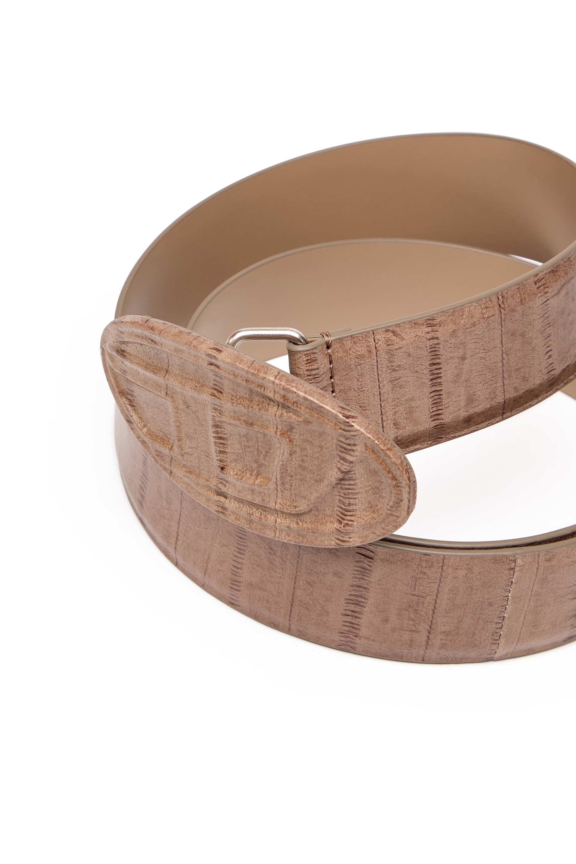 Diesel - B-1DR EMBRACED, Male's 4cm belt in eel-effect leather in ライトブラウン - 2