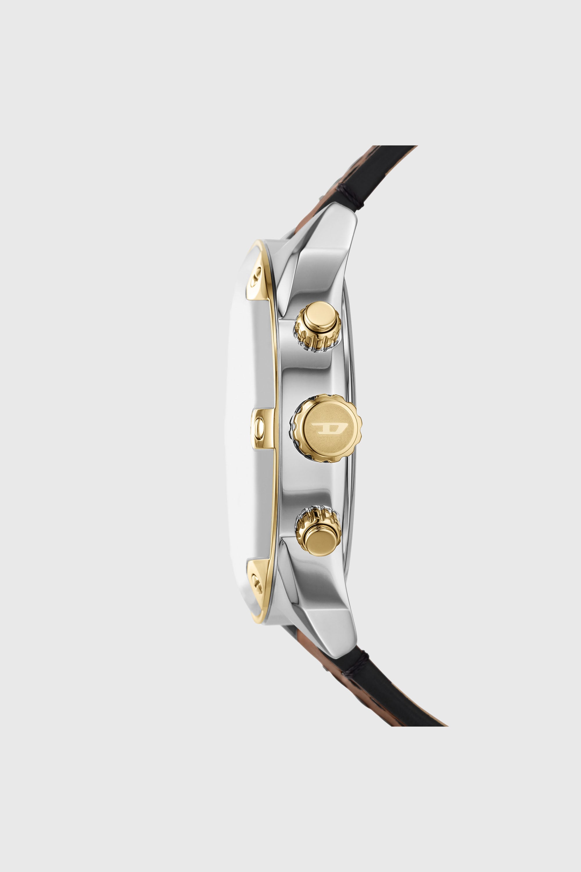 DZ4665 Spiked chronograph brown leather watch｜ブラウン｜メンズ