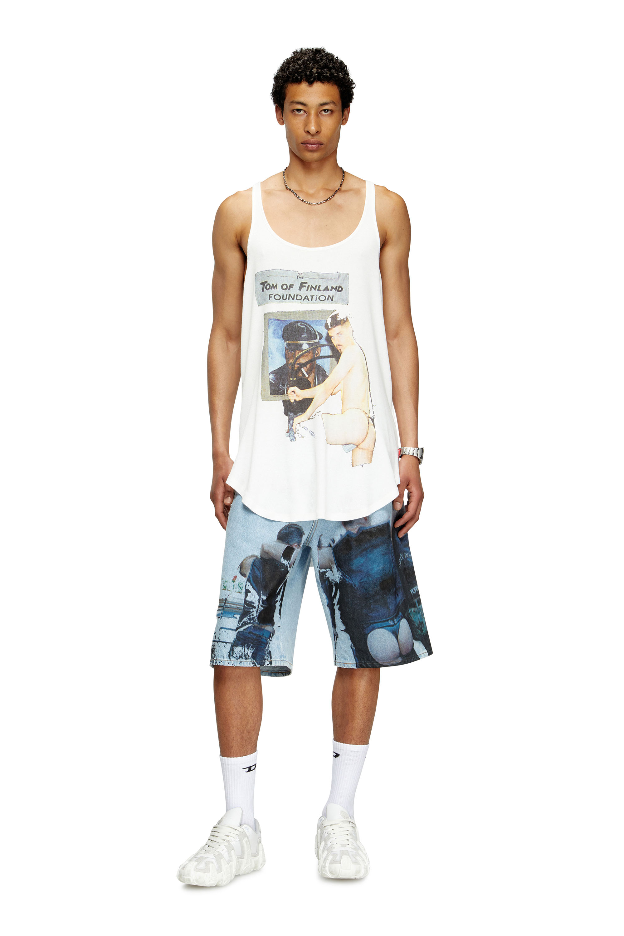 Diesel - PR-T-SHANRY-TOM25, Unisex's Tank top with graphic print in ホワイト - 1