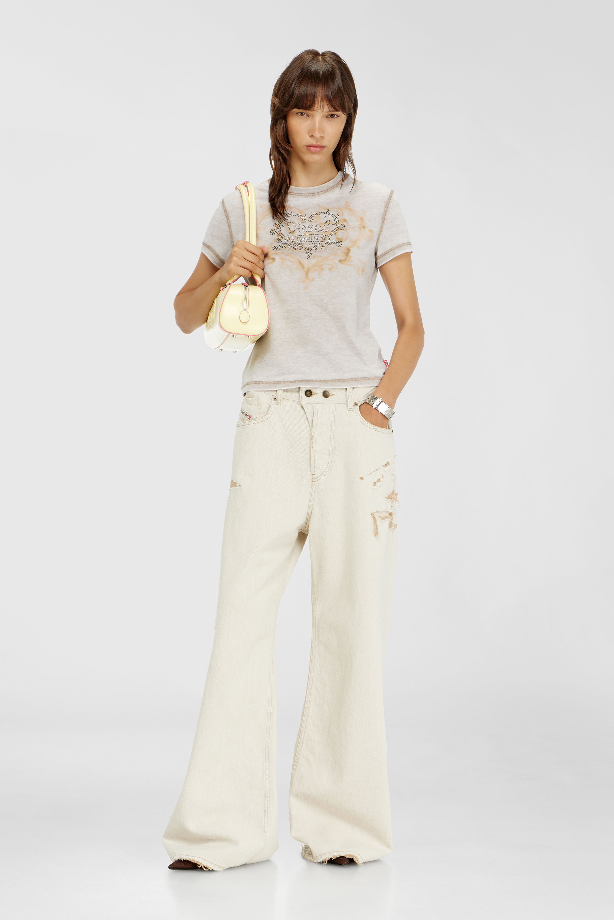 Diesel - T-ILA-AA1, Female's Tシャツ in ライトグレー - 2