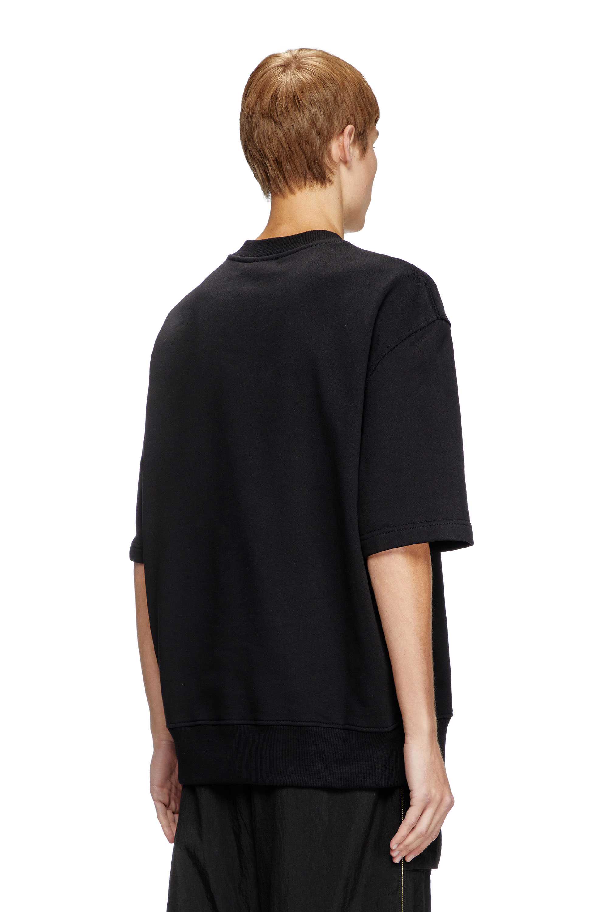 Diesel - S-COOLING-L1, Male's Half-sleeve sweatshirt with metallic logo in ブラック - 4