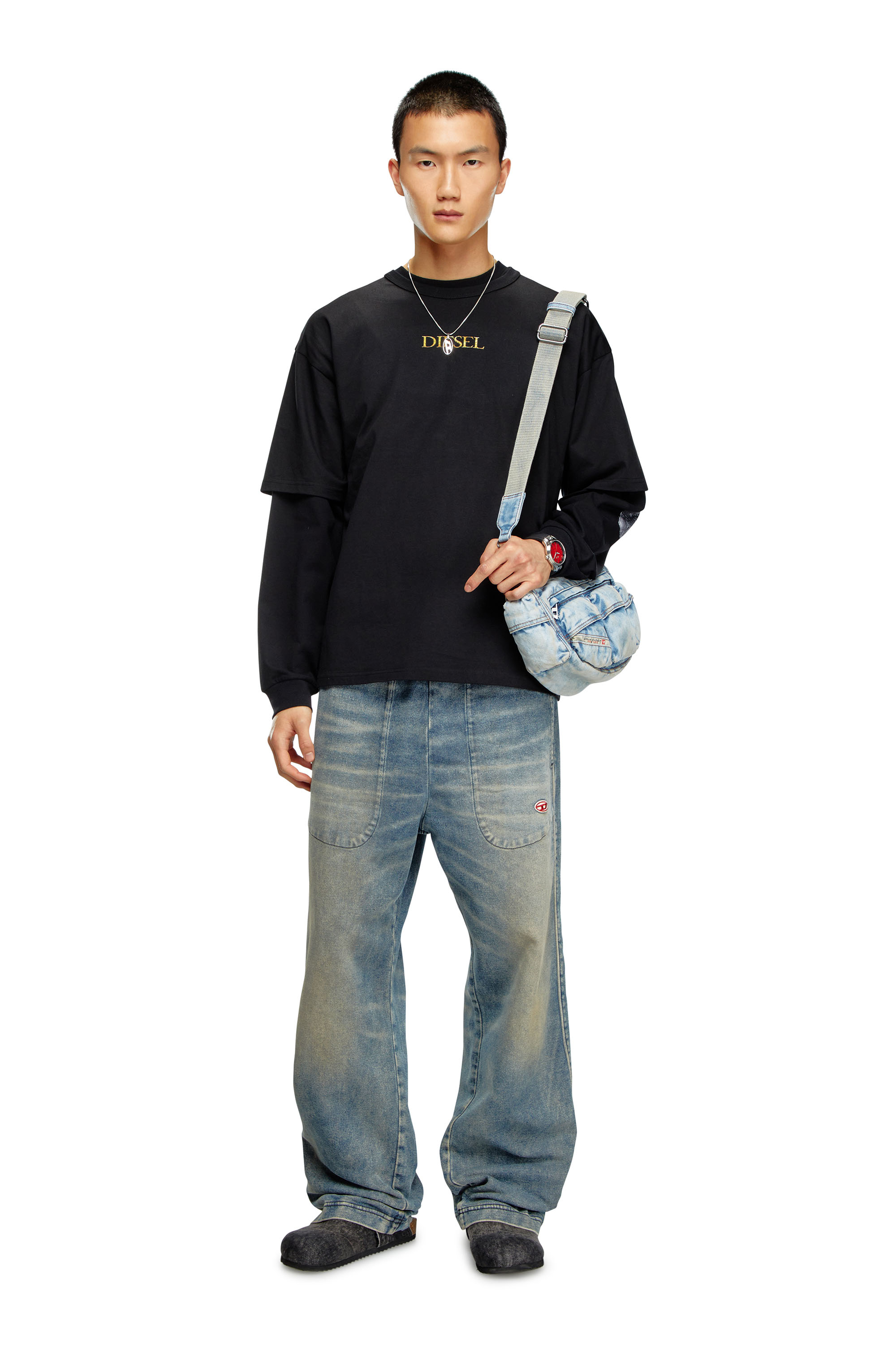 Diesel - T-BOXT-Q20, Male's T-shirt with Only The Brave print in ブラック - 2
