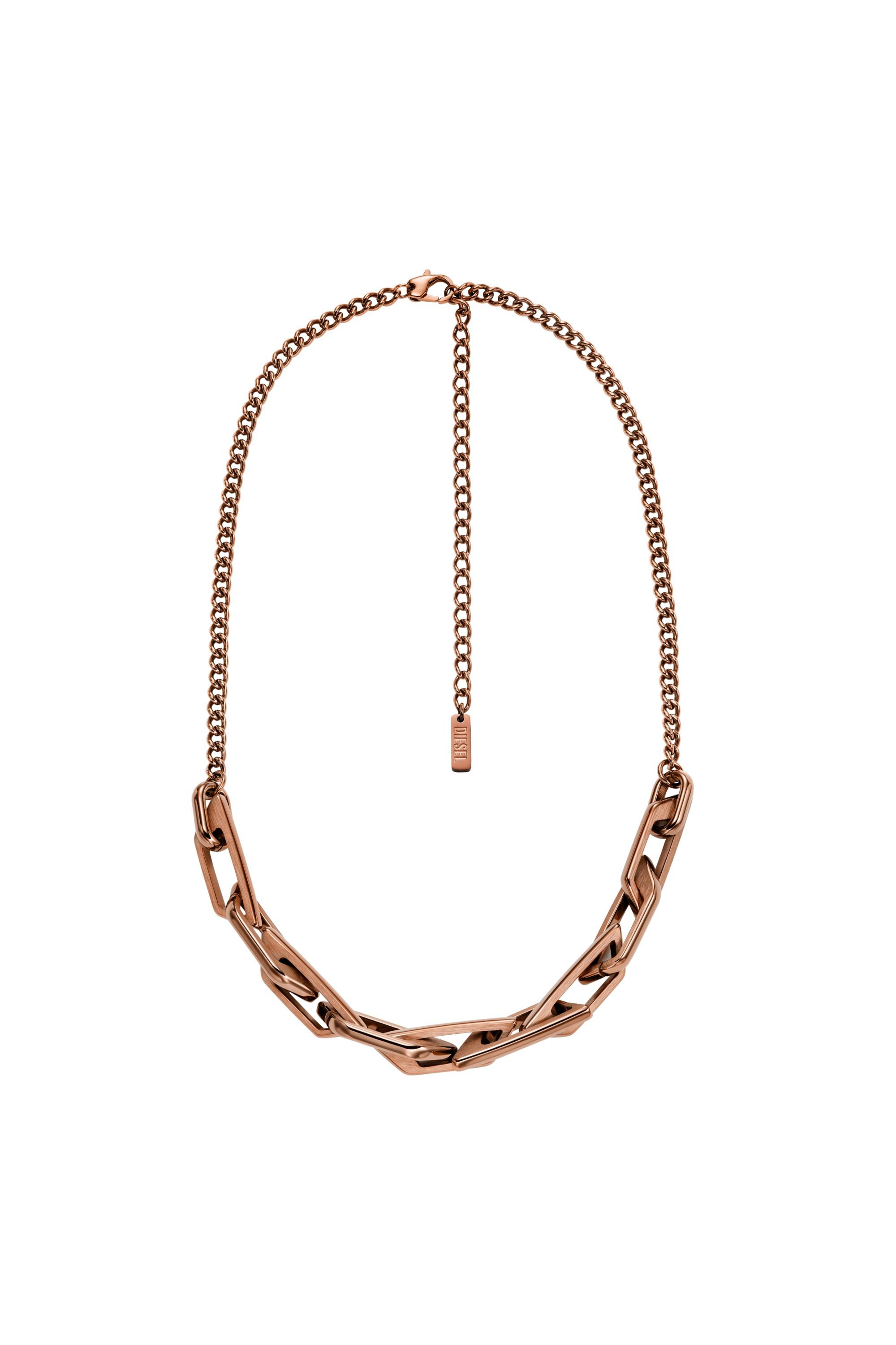 Diesel - DX1646200 JEWELLERY, Unisex's Stainless steel chain necklace in ブロンズ - 1