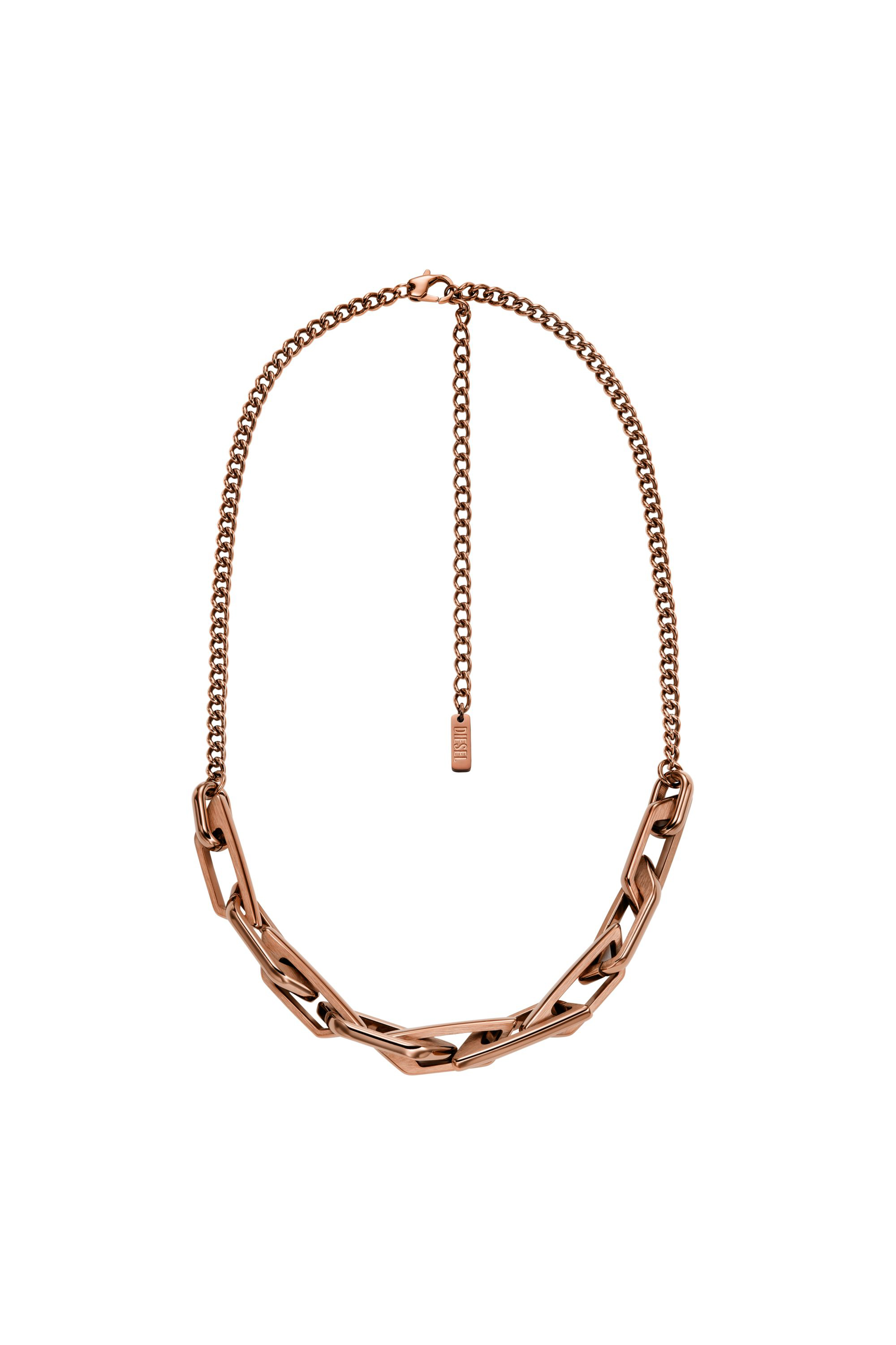 Diesel - DX1646200 JEWELLERY, Unisex's Stainless steel chain necklace in ブロンズ - 1