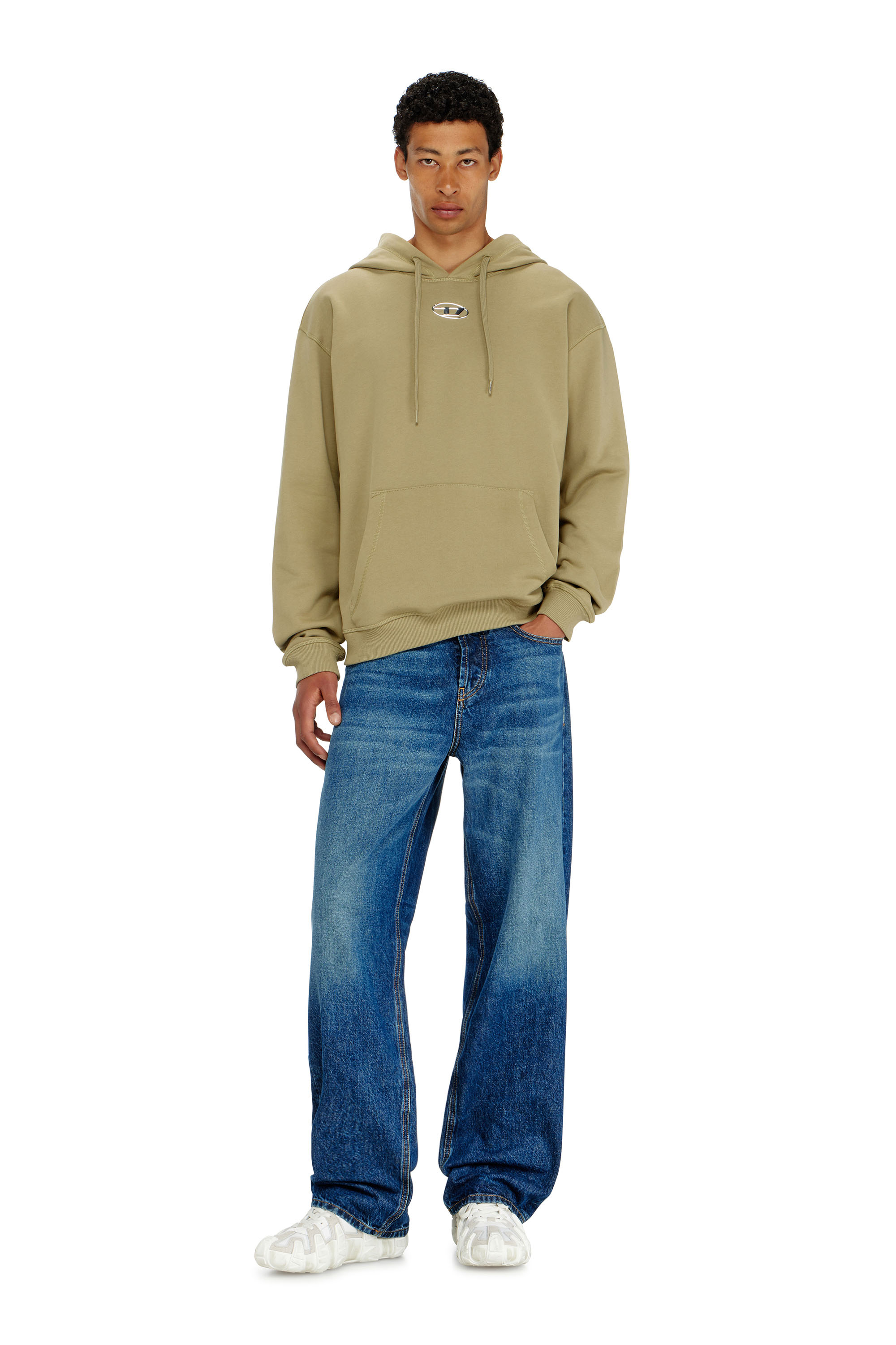 Diesel - S-NORM-HOOD-IOD, Male's プルオーバーパーカー in オリーブグリーン - 2