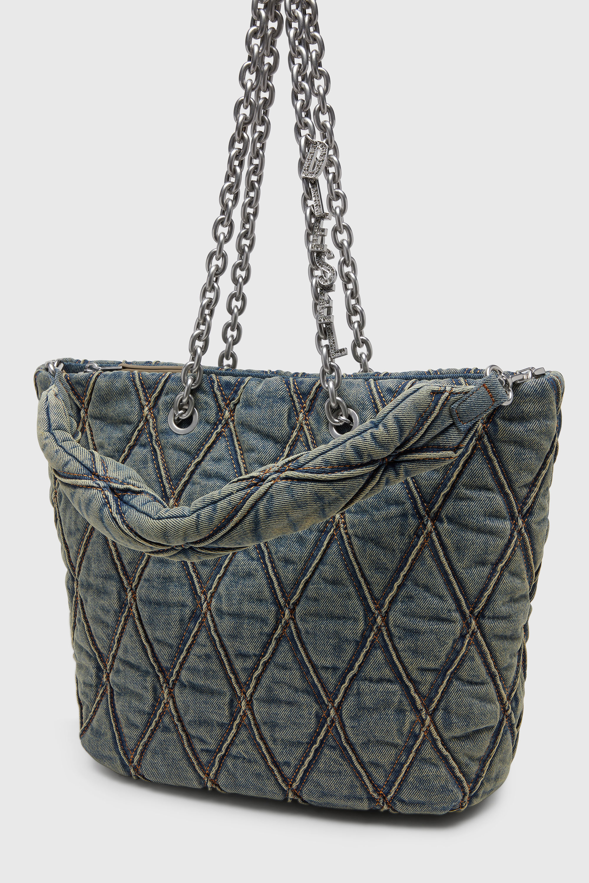 Diesel - CHARM-D SHOPPER M, Female's ショッパーバッグ M in ダークブルー - 6
