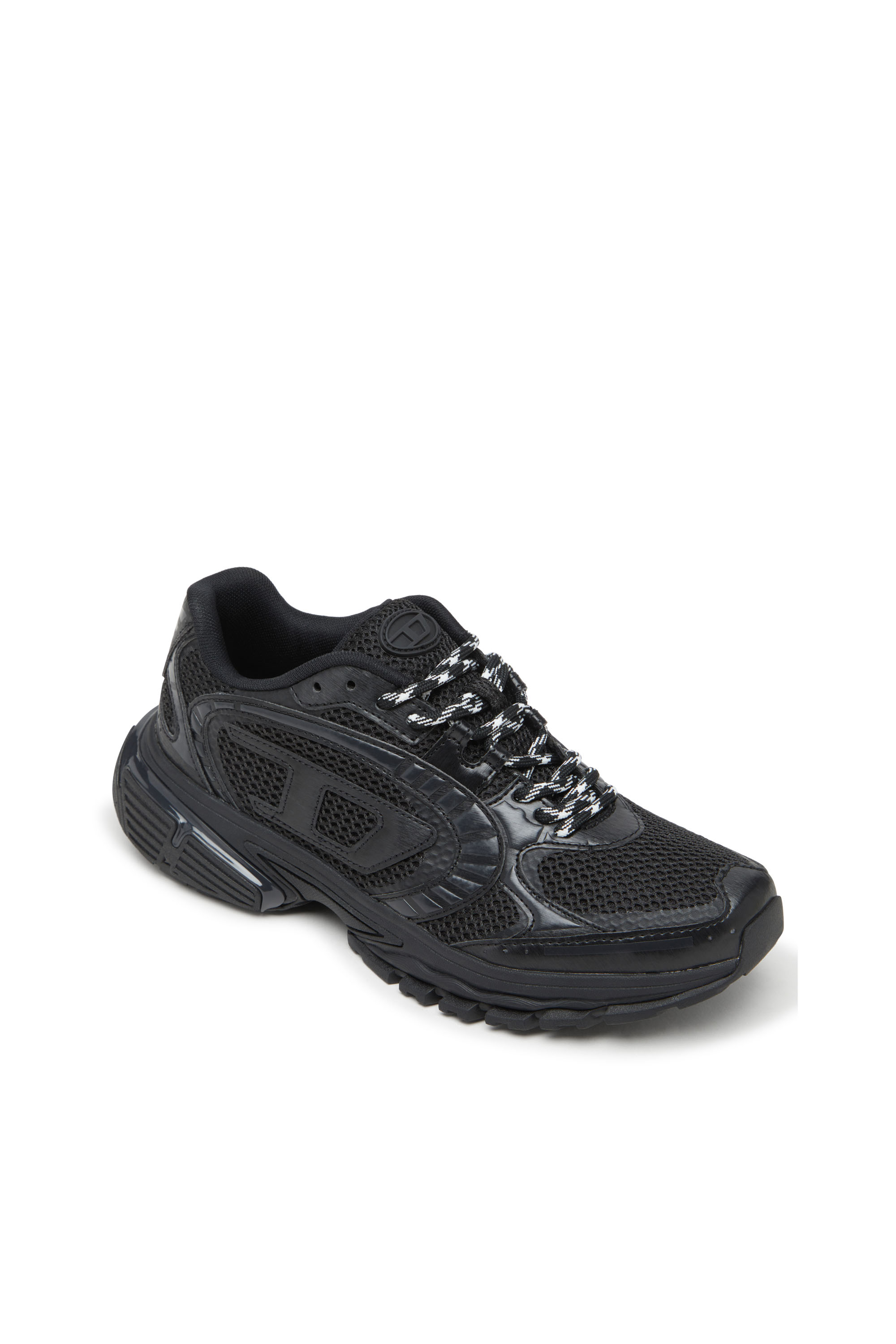 Diesel - S-PRO-V-DENSE LOW W, Female's S-Pro-V-Dense-Monochrome mesh sneakers with Oval D logo in ブラック - 6